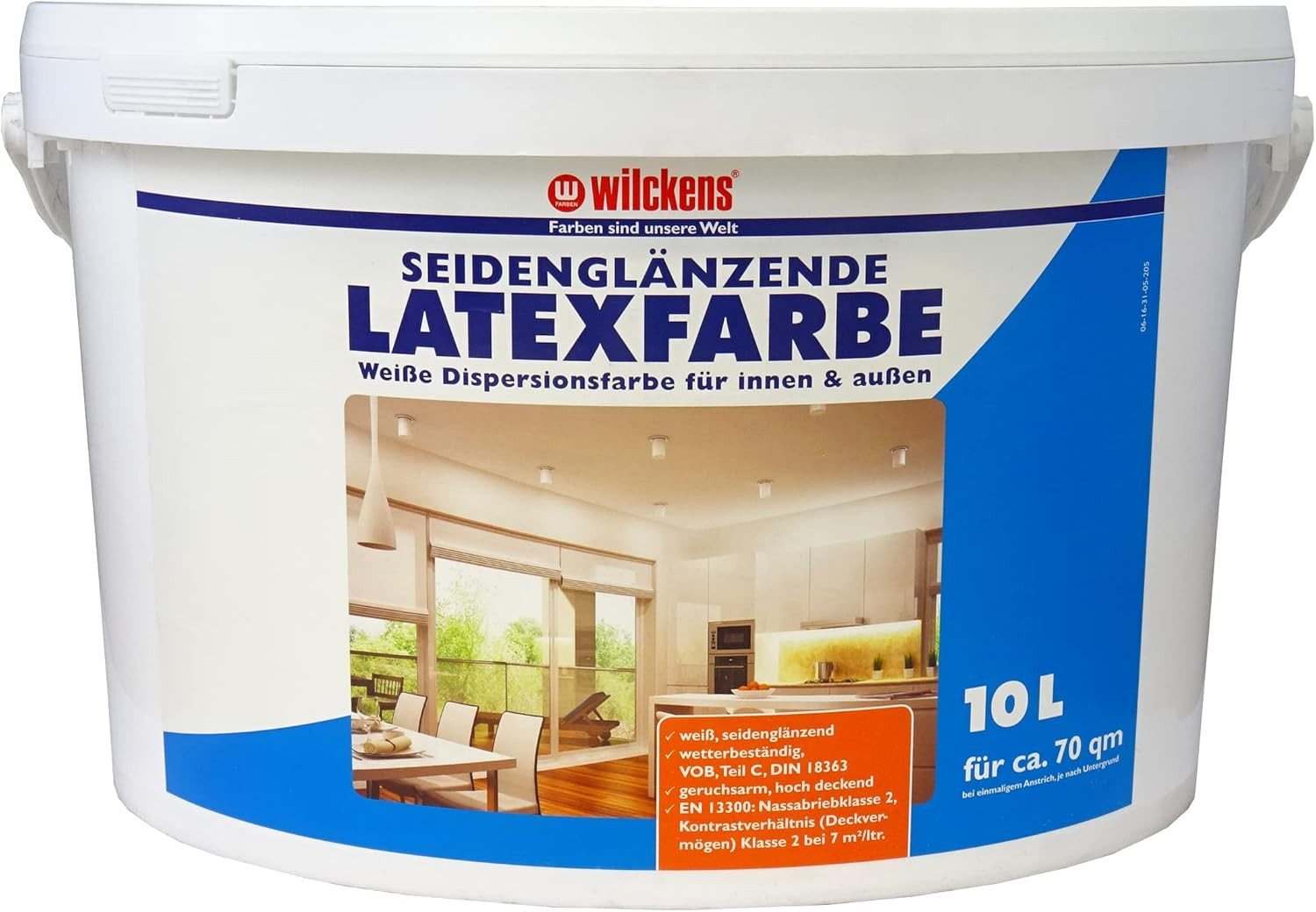 Wilckens Farben Wand- und Deckenfarbe Wilckens 10 L Latexfarbe weiße seidenglänzend