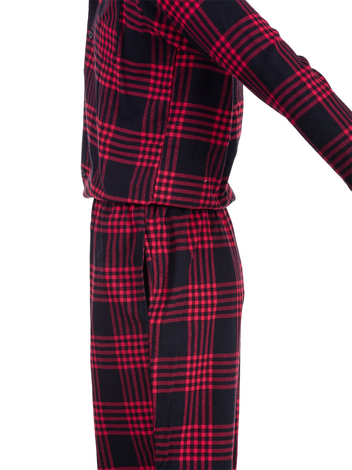 Henry Terre Pyjama Kent Langarm - Karo Look Hemdkragen durchgeknöpft Tartan Holzfäller – Bild 5 von 5