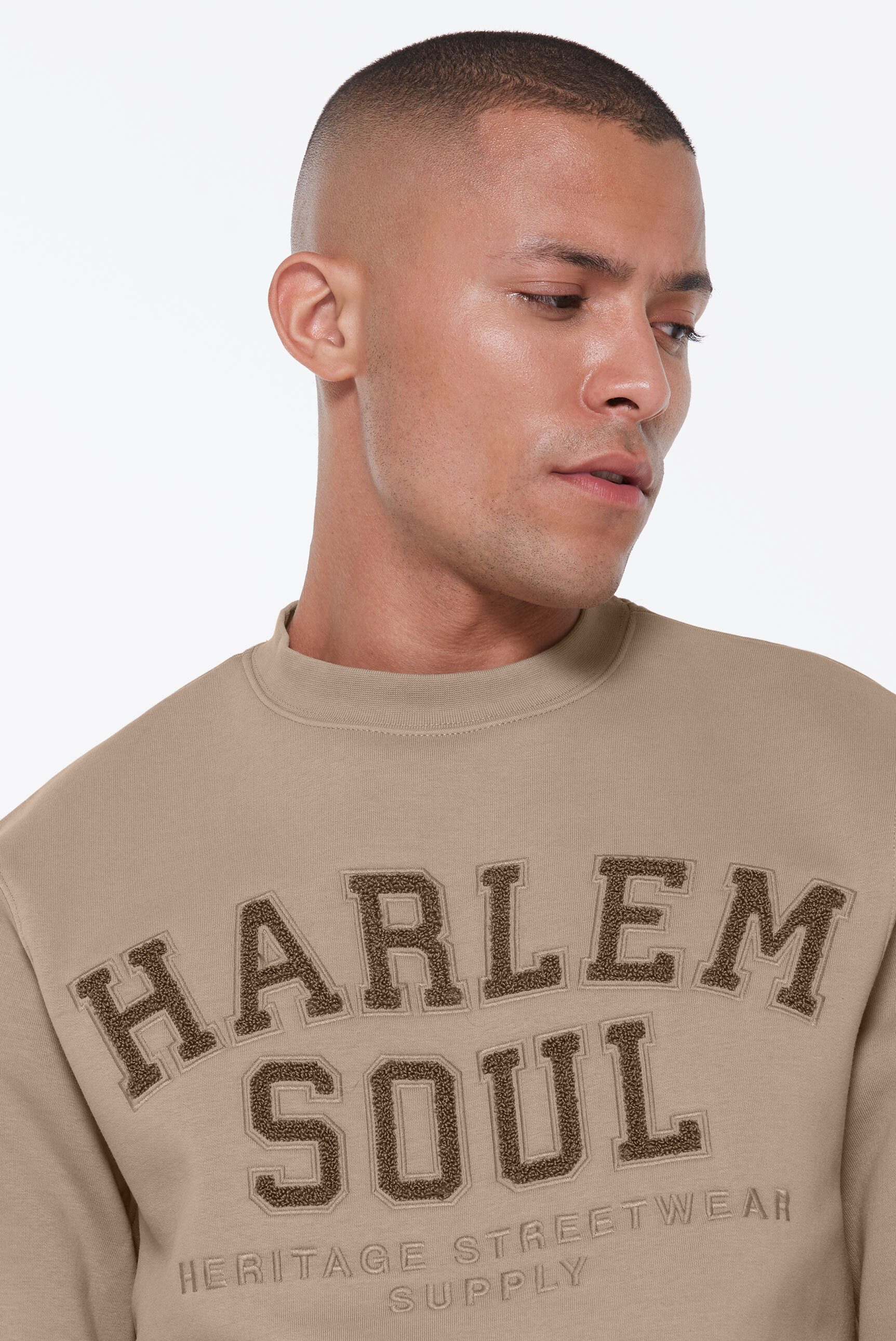 Harlem Soul Sweater mit Frottee Lettern
