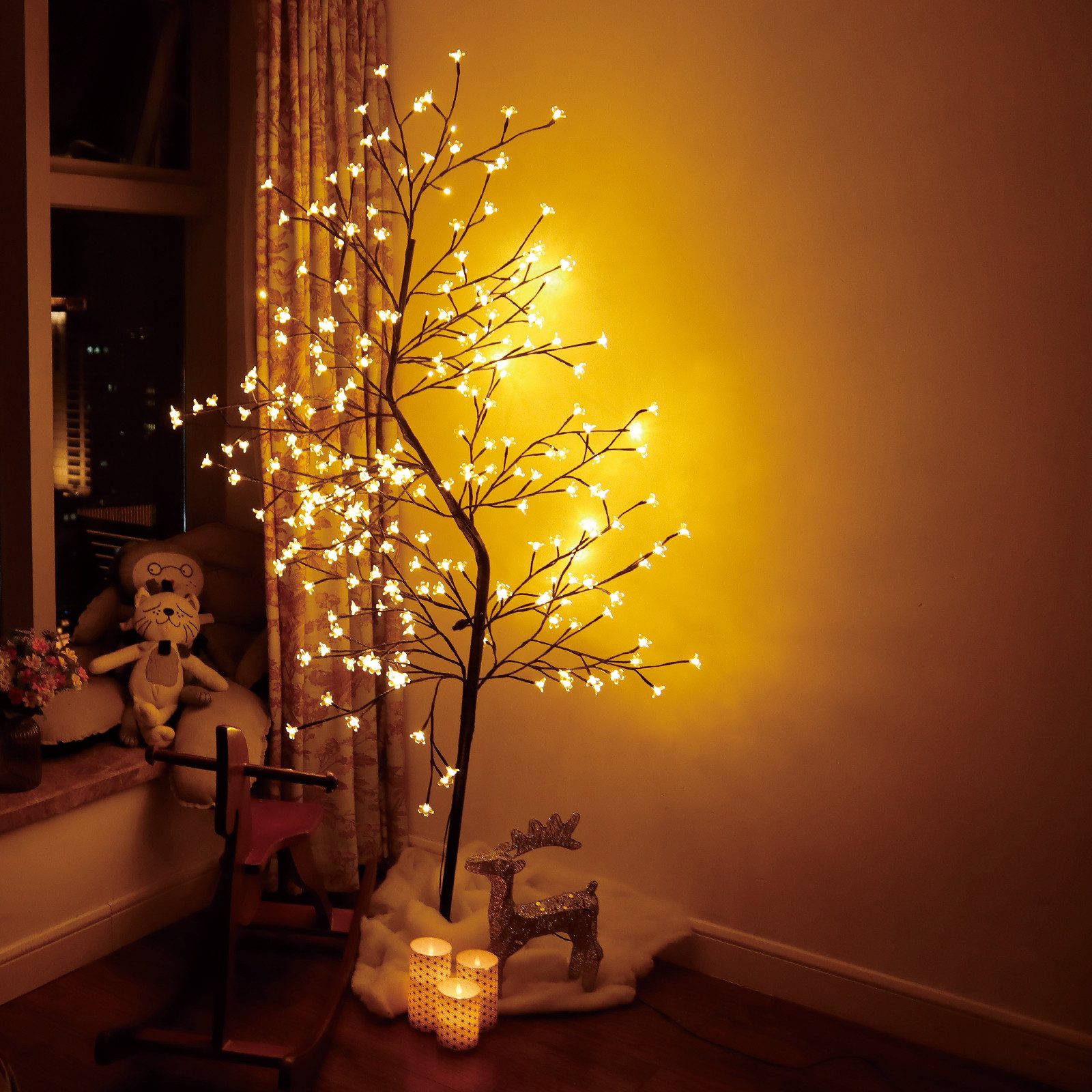 CCLIFE LED Baum Led Lichterbaum Indoor Weihnachtsbaum, Kirschblütenbaum Lichterdeko