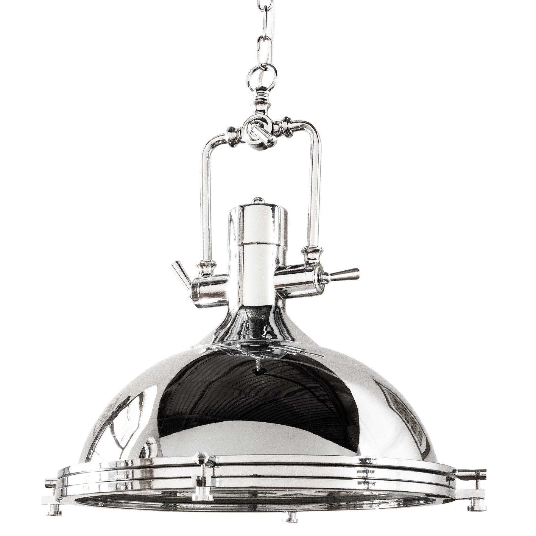 riess-ambiente Hängeleuchte INDUSTRIAL 45cm silber, ohne Leuchtmittel, Wohn günstig online kaufen