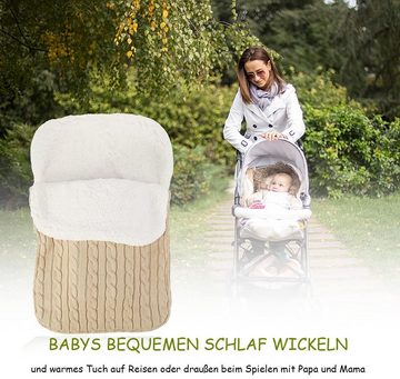 Coonoor Babyschlafsack Baby Winter, dicke warme Kinderwagen Strickdecke, Kuscheldecke