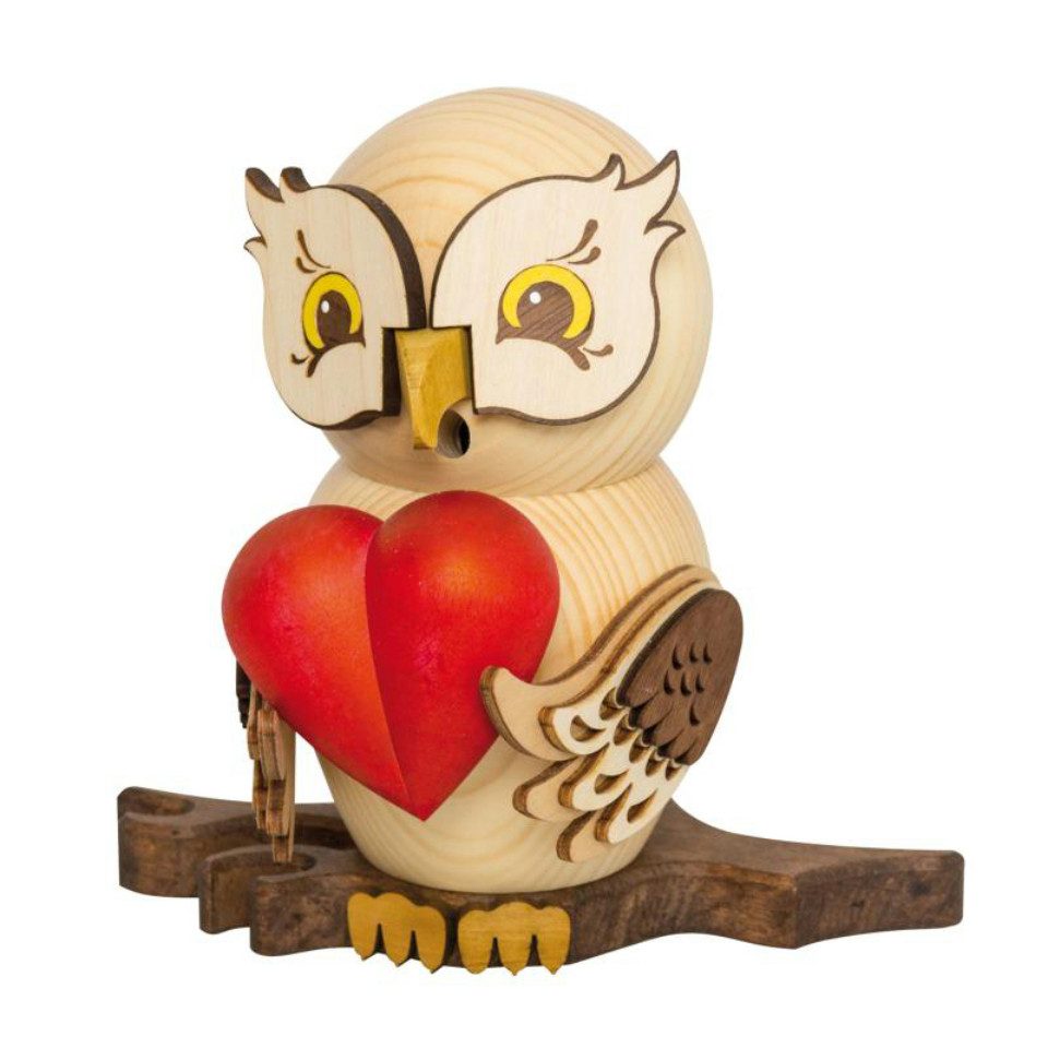 Kuhnert Weihnachtsfigur Kuhnert Räucherfigur Eule mit Herz (1 St)