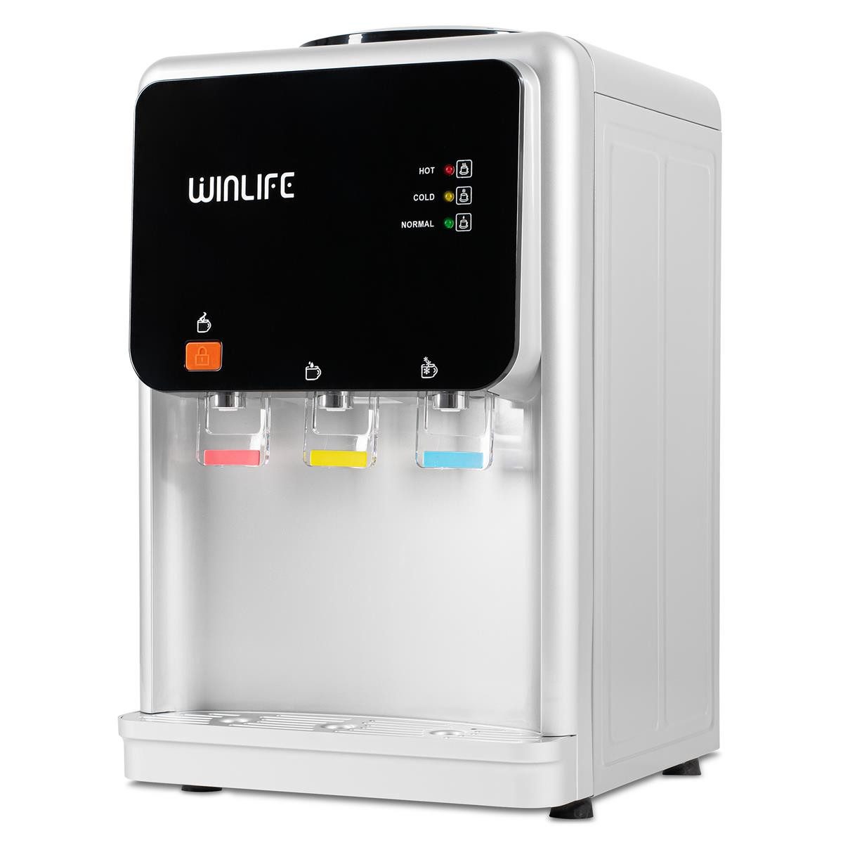 WINLIFE Heißwasserspender Elektrischer Mini Wasserspendergerät,Trinkwasserspender,Getränkspender, mit Kindersicherung für heiße&kalte Getränke 5 bis 20 Liter Gallonen