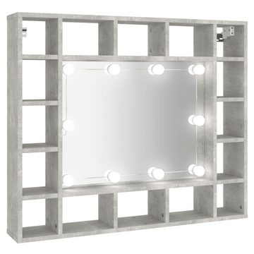 vidaXL Badezimmerspiegelschrank Spiegelschrank mit LED Betongrau 91x15x76,5 cm (1-St)