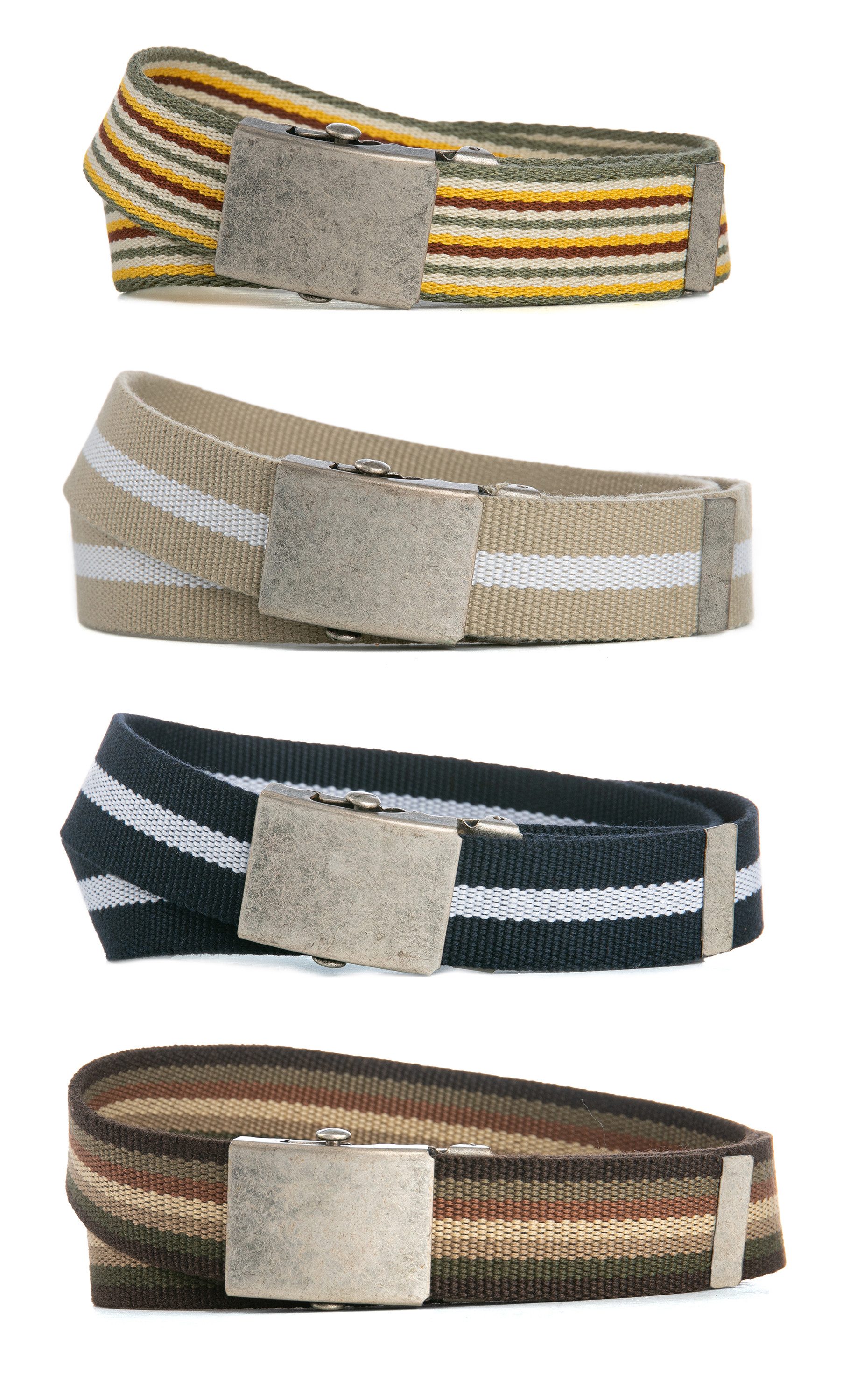 Cassandra Accessoires Stoffgürtel Bandgürtel Kinder mit Metallschließe (4er-Set) MADE IN GERMANY