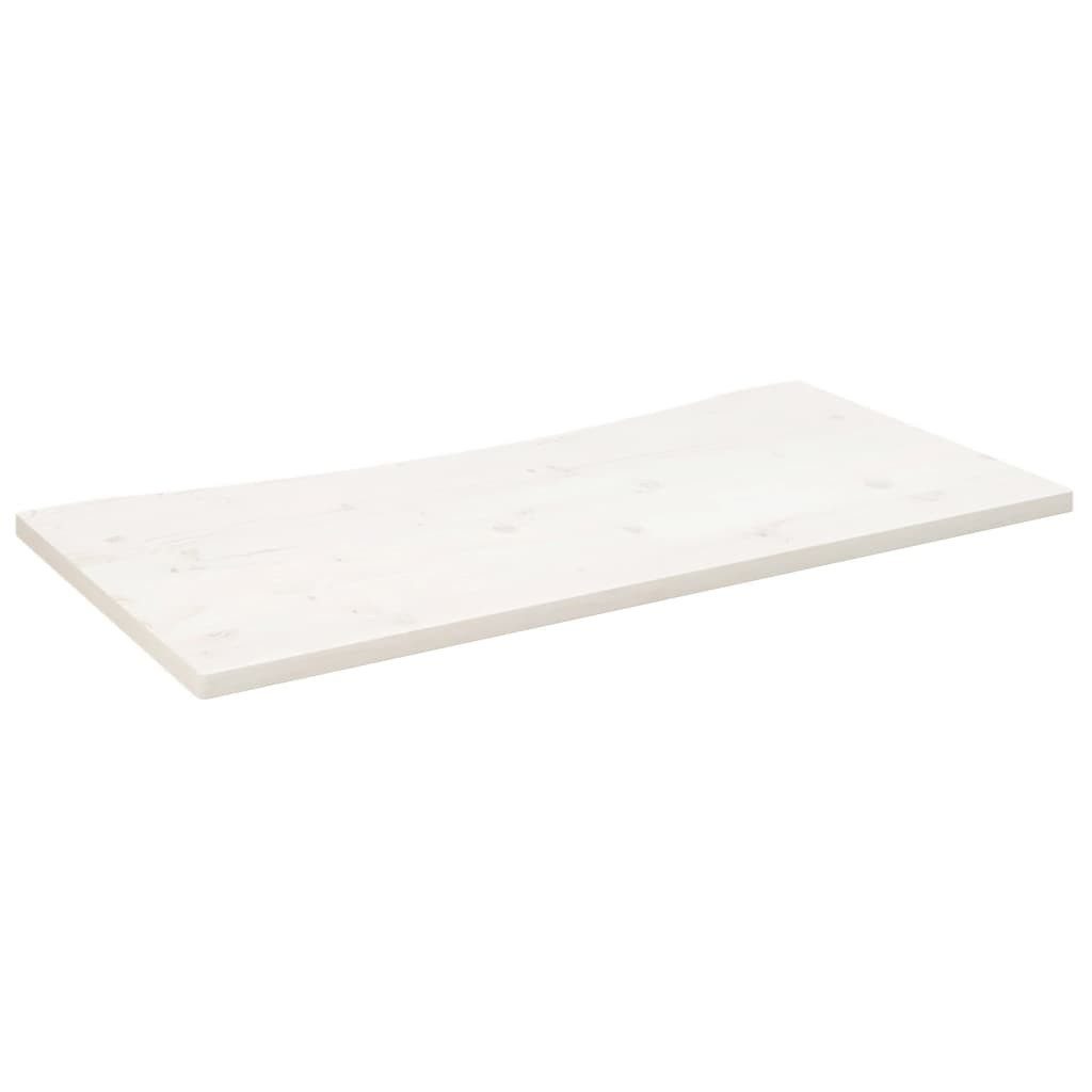 vidaXL Schreibtischplatte Schreibtischplatte Weiß 110x60x2,5 cm Massivholz Kiefer