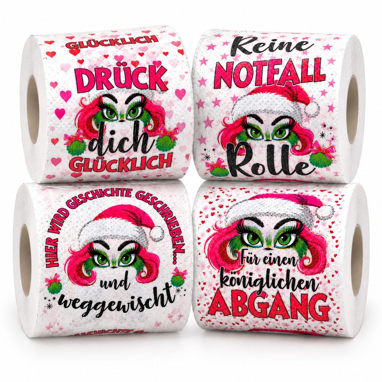 Annastore Toilettenpapier 4er Set - X Miss Toilettenpapier mit witzigen Designs - Klopapier (4-St)