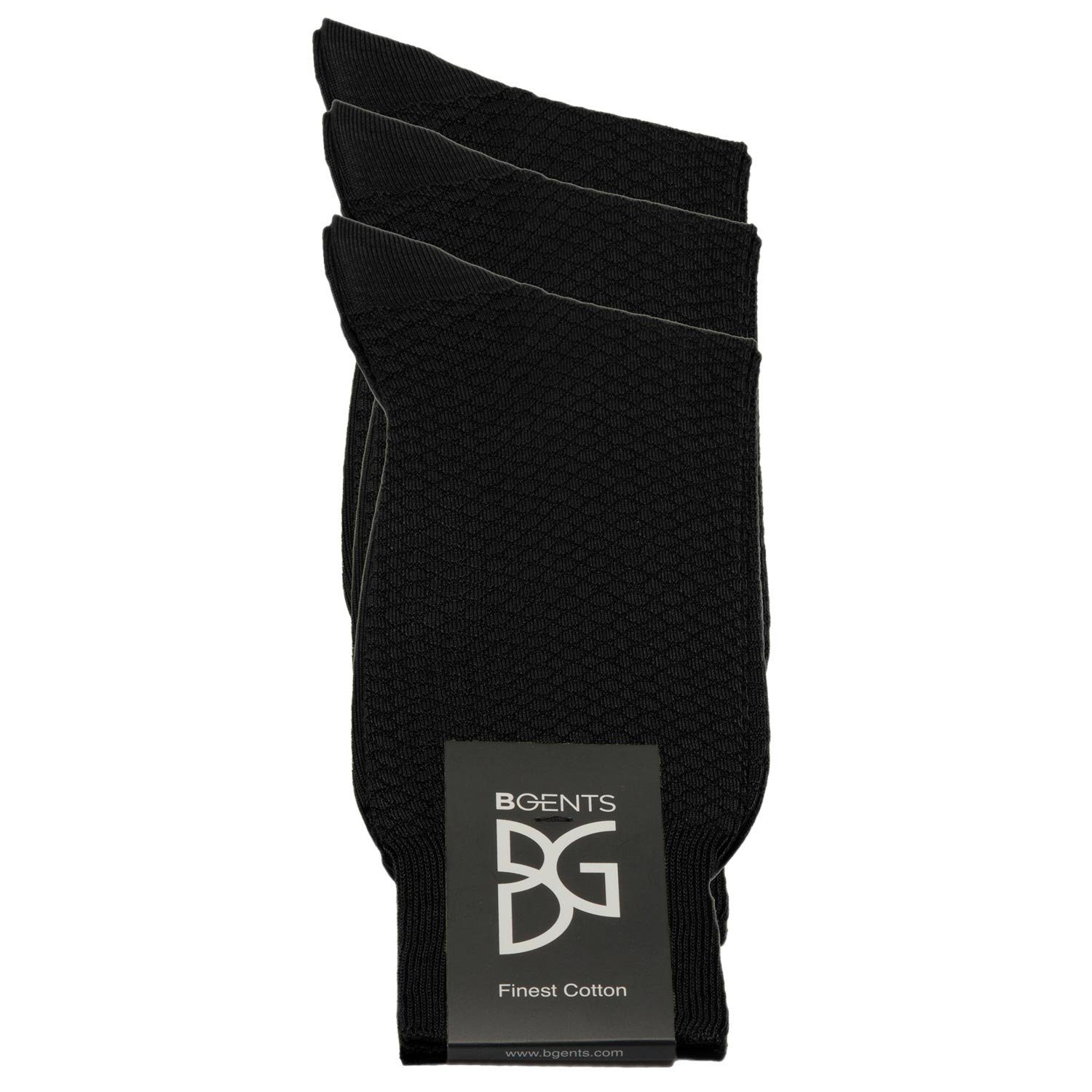 reiner Baumwolle (3er Classic Packung) merzerisierter Socken aus BGENTS 3er Schwarz - Frankfurt 3er Socken Packung, Businesssocken