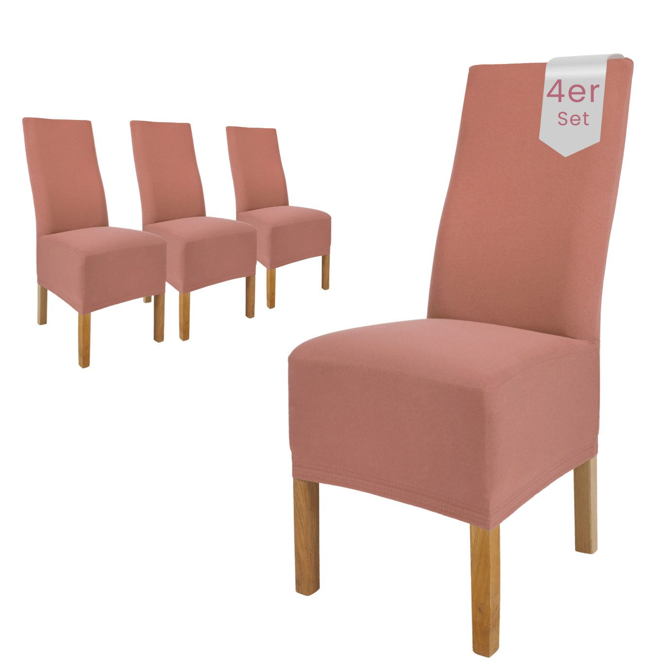 sh SCHEFFLER-HOME LIVE HOMESTYLE Stuhlhusse Moderner Stuhlbezug "Emma" aus elastischer Baumwolle Cottina, abnehmbarer & waschbarer Spannbezug für Stühle