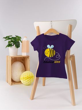 Shirtracer T-Shirt Biene Schulkind 2024 Einschulung Mädchen