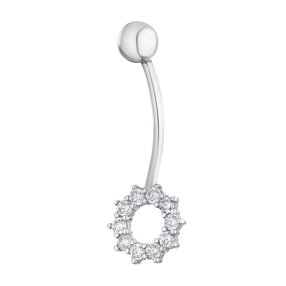 Secretforyou Bauchnabelpiercing Piercing Bauchpiercing Körperschmuck 925 Silber Zirkonia Steine, 925 Sterling Silber