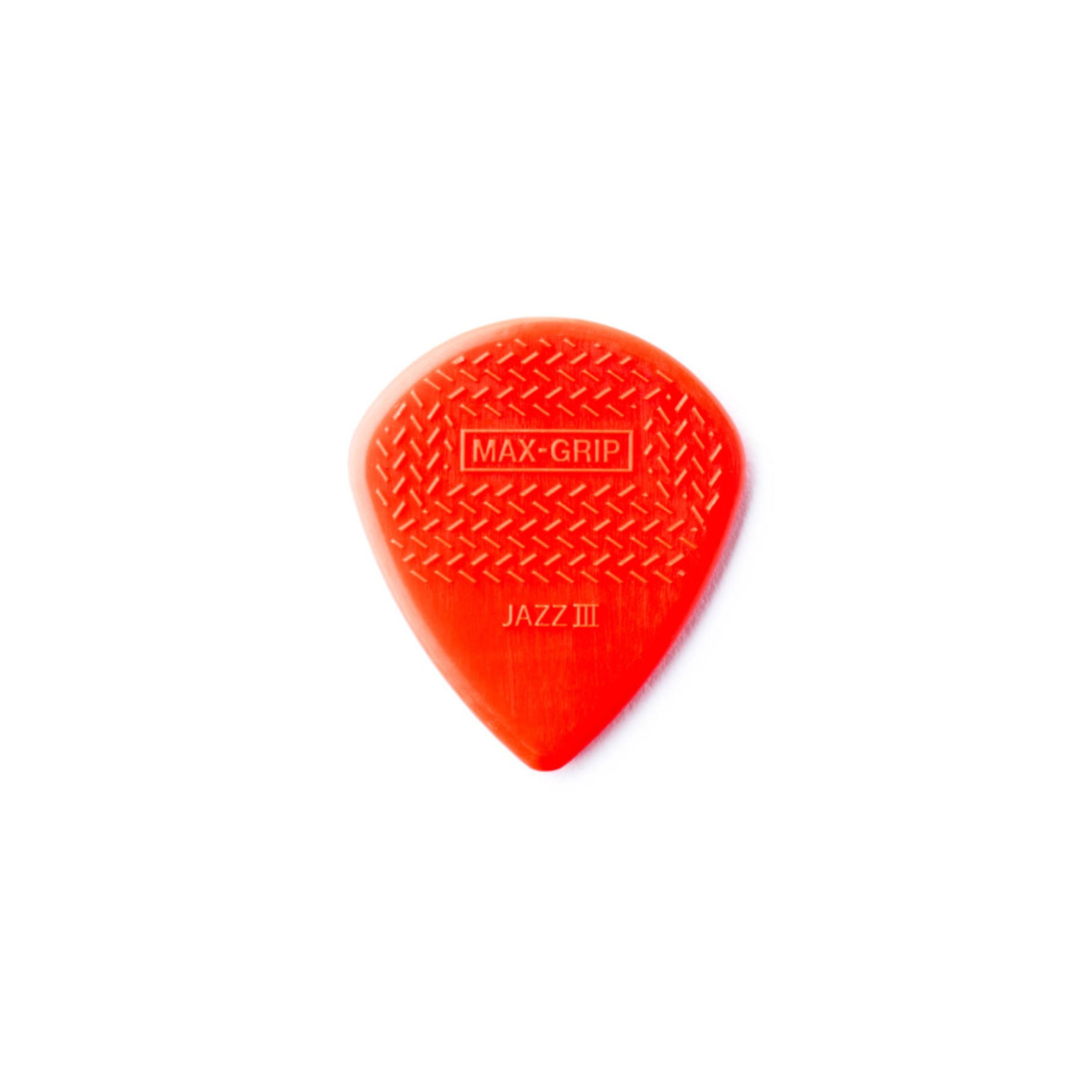 Dunlop Plektrum, 471P3N Jazz III Max Grip Picks Nylon 1,38 mm - Plektren Set