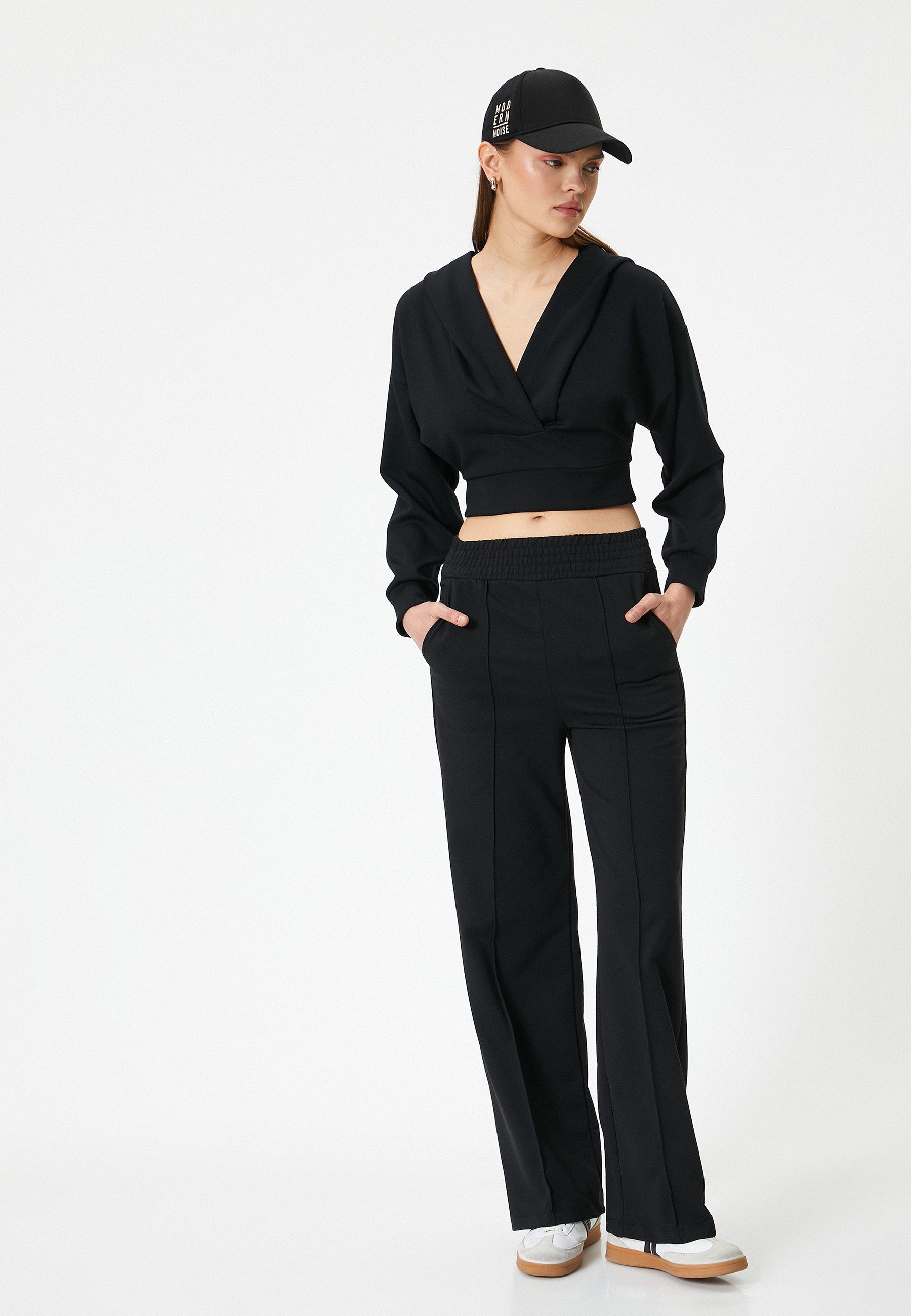 Koton Sweathose Wide Leg Gerippt