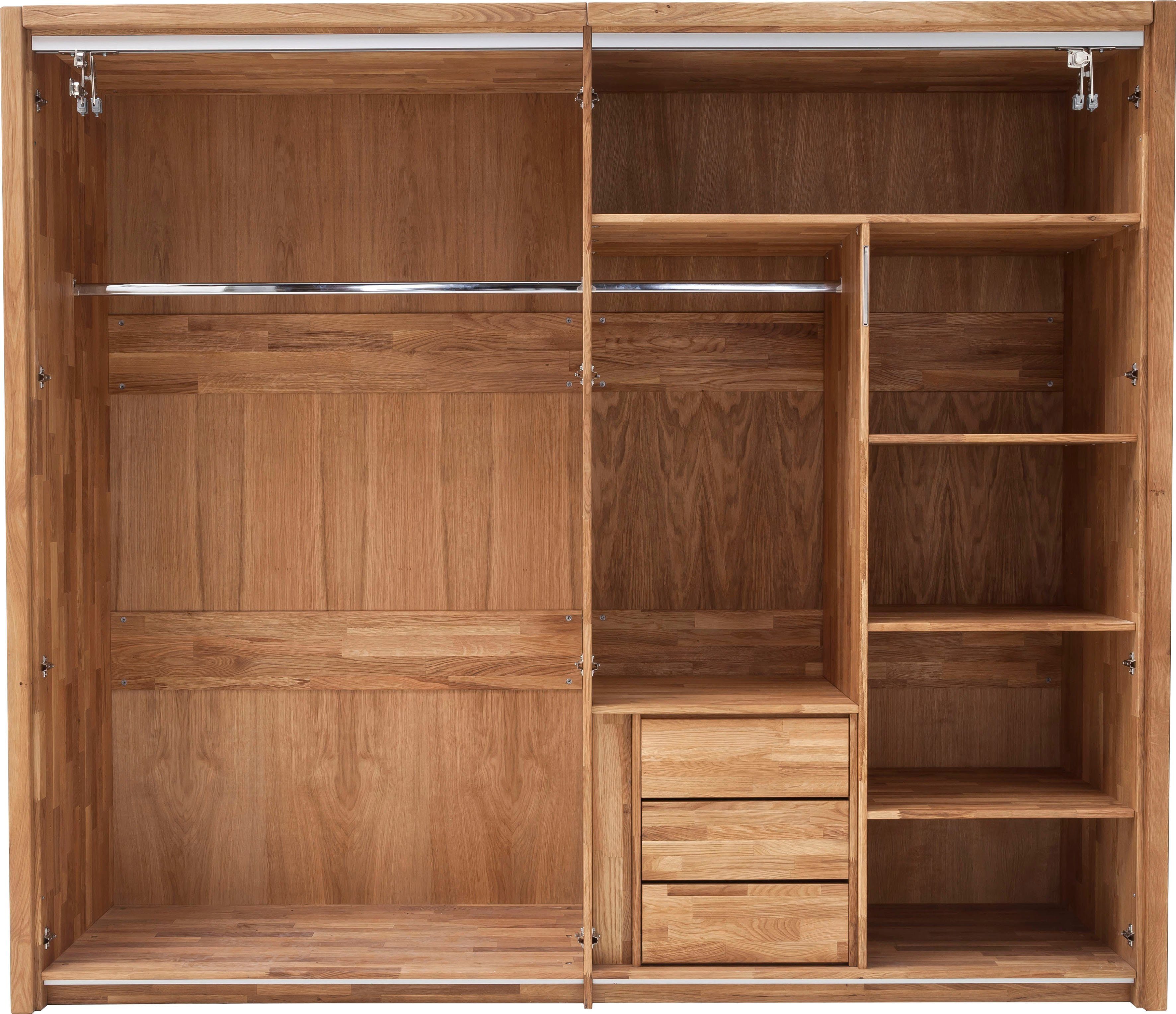 Home affaire Schubladeneinsatz Chamara, Für Schrank Chamara, Mit 3 Schubladen, Push-Funktion, Zusätzlicher Stauraum, aus massivem Eichenholz, Zeitloses Design