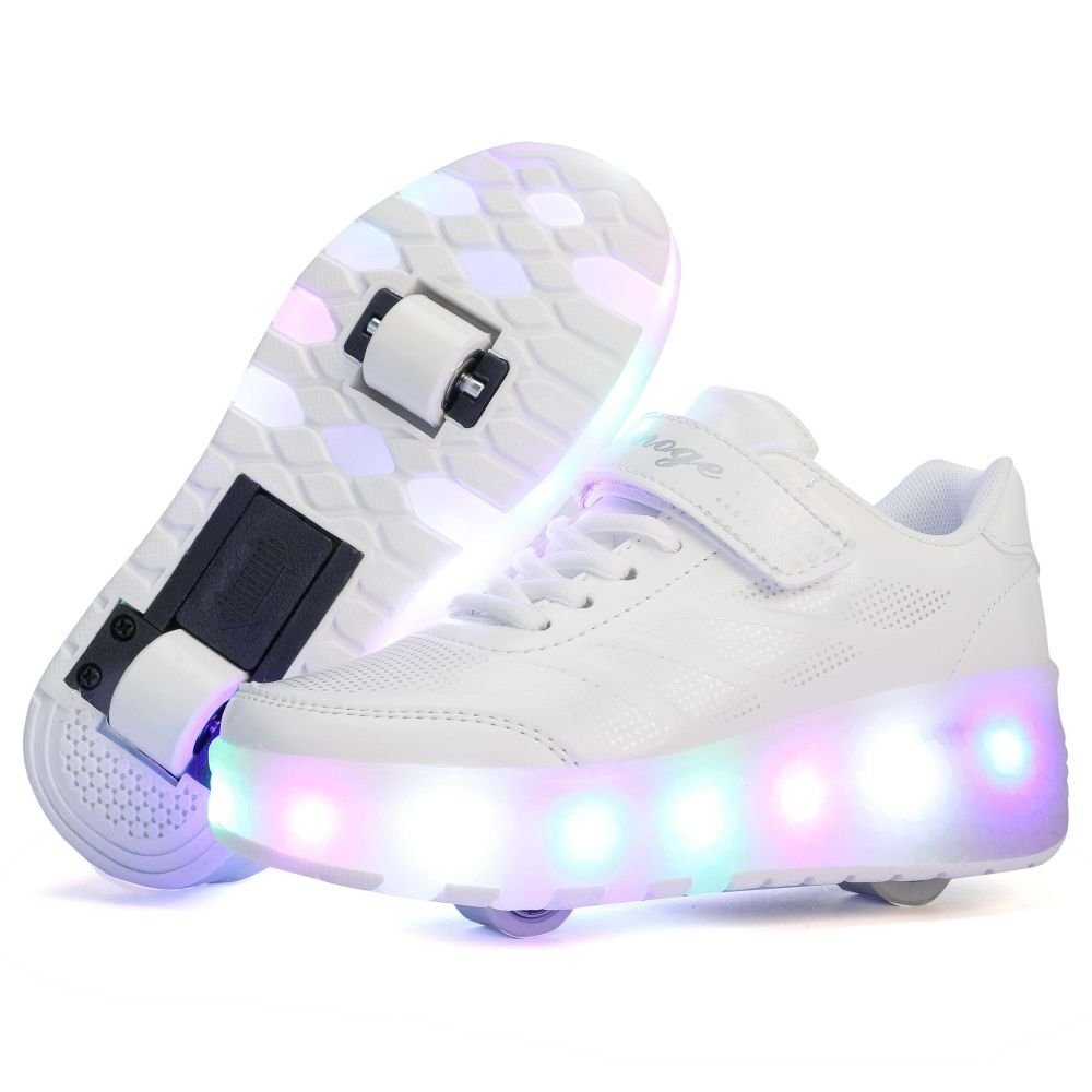 HUSK'SWARE Rollschuhe, (Vielseitige Anpassungsmöglichkeiten, strapazierfähig und langlebig, Komfortsteigerung, Hochleistungsrollen), Zwei-in-Eins-Rollschuhe,Leuchtende Rollschuhe für Kinder