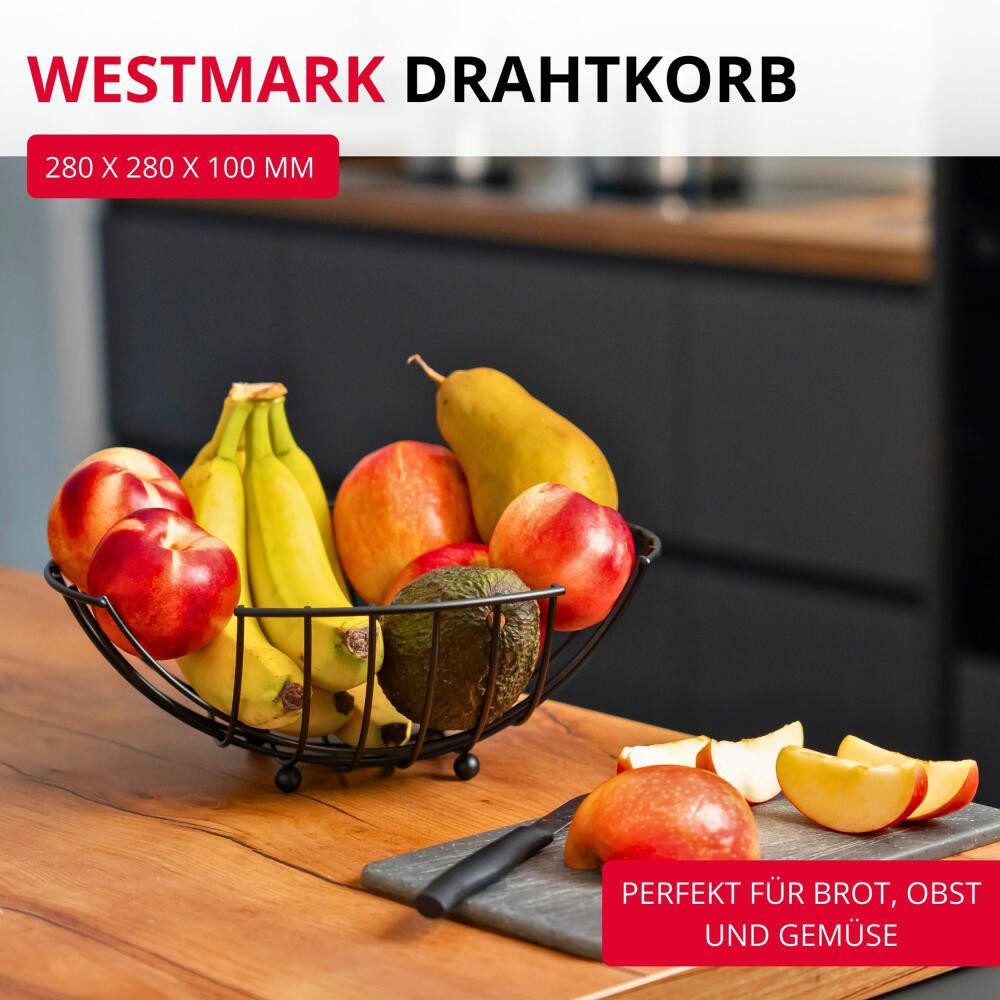 WESTMARK Obstschale mit zeitlosem Design – Metallkorb für Obst, Gemüse, Brot & Brötchen, Stahl, langlebig, lebensmittelecht, robust