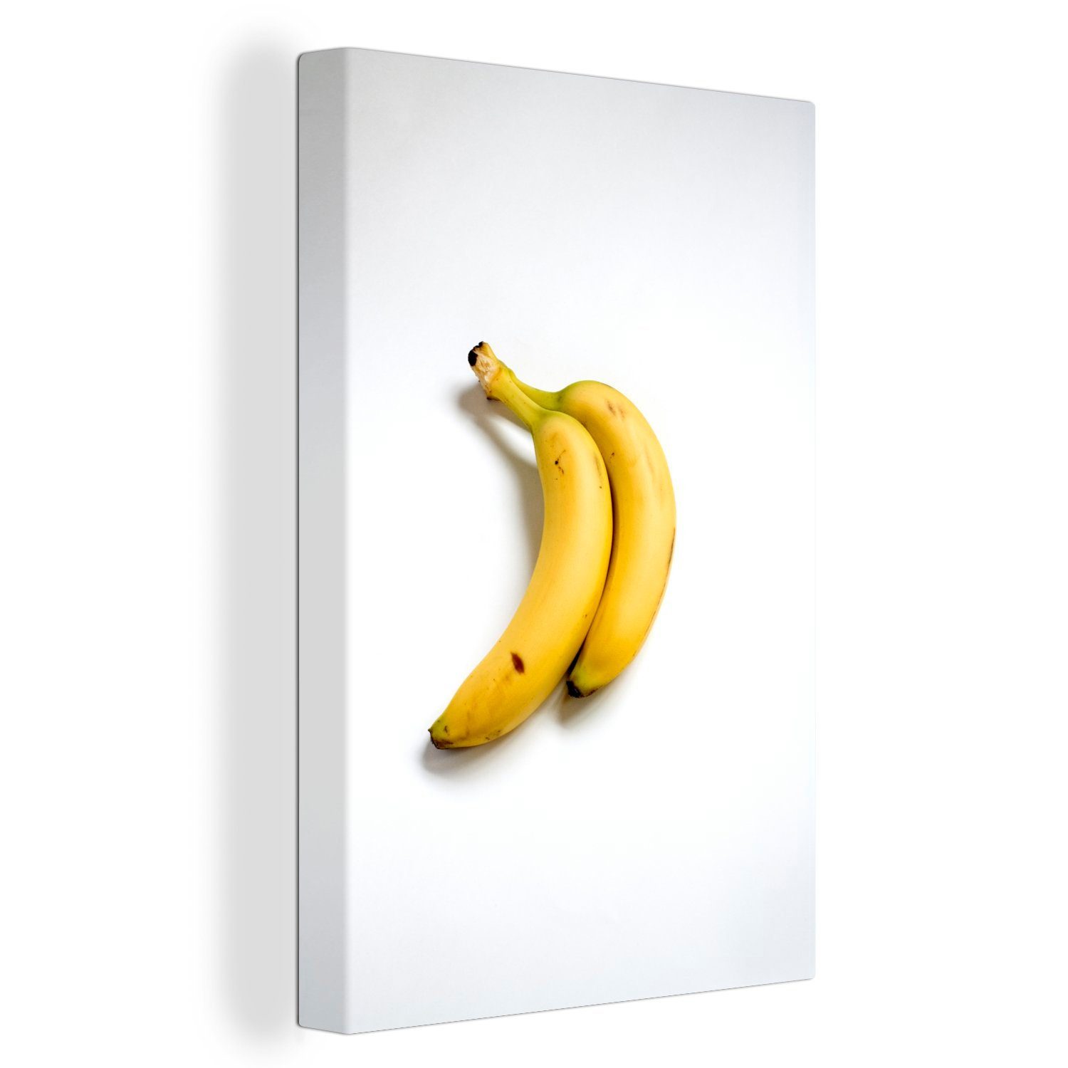 OneMillionCanvasses® Leinwandbild Banane - Gelb - Obst, (1 St), Leinwandbild fertig bespannt inkl. Zackenaufhänger, Gemälde, 20x30 cm