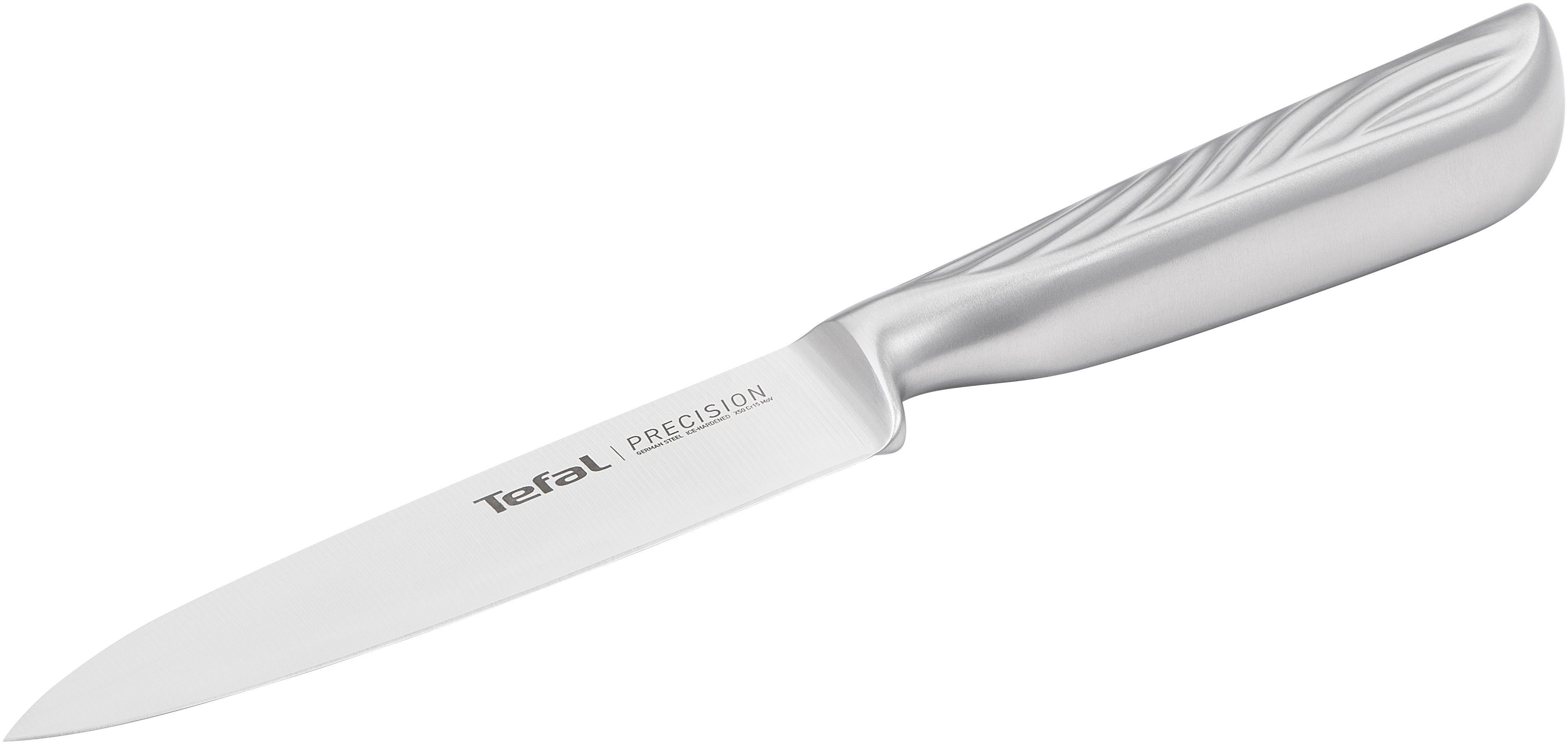 Tefal Universalküchenmesser Precision, 12 cm, 22°-Klingenwinkel, Eishärtungstechnologie, Wellenmuster
