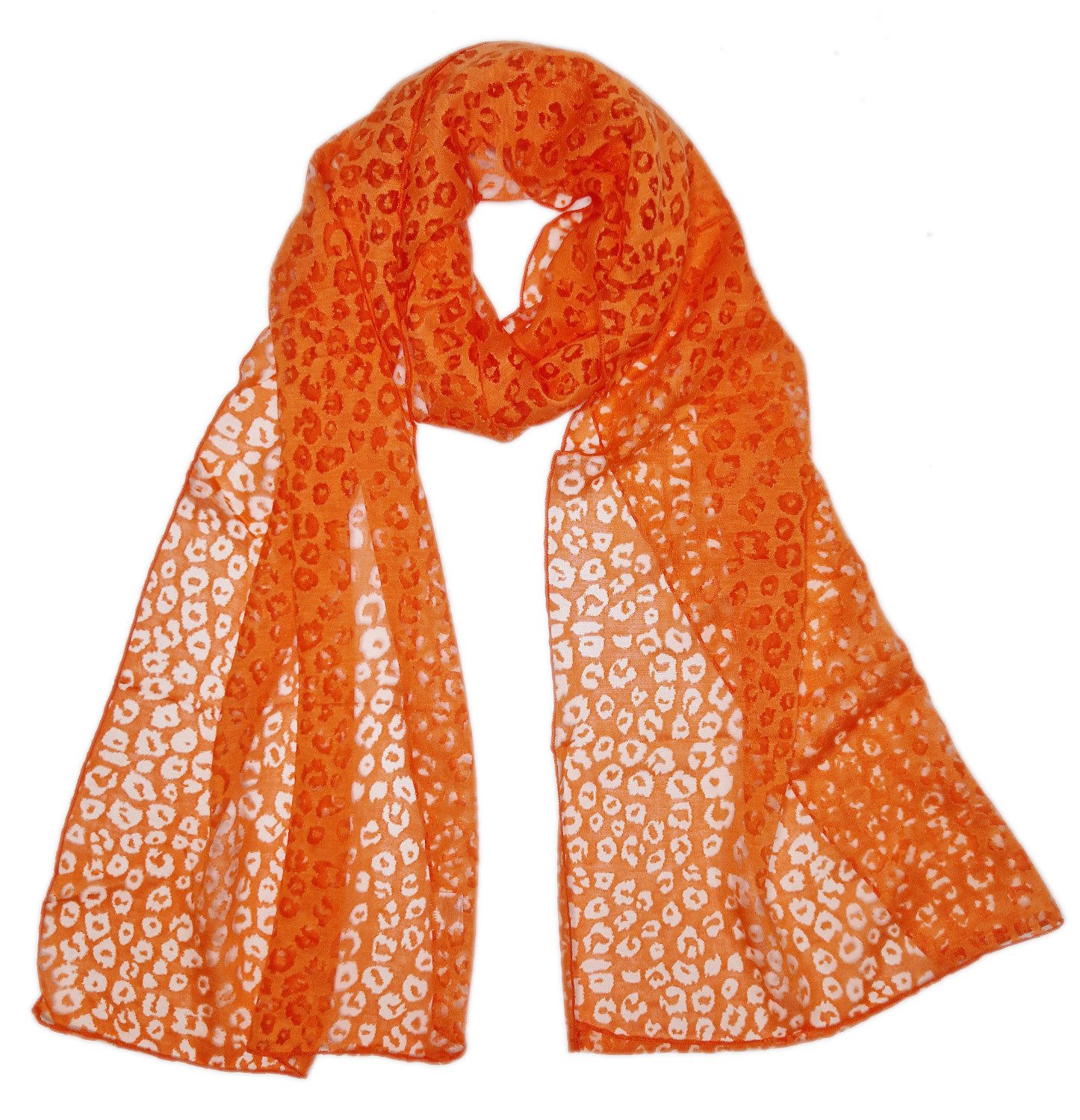 dy_mode Halstuch Damen Schal Leo Muster Leichtes Halstuch Weicher Frühlingsschal, transparente Stellen, Ausbrenner-Optik, In Unifarben