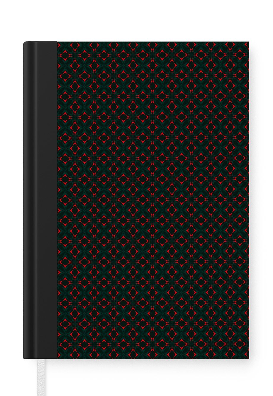 MuchoWow Notizbuch Muster - Rot - Dekoration, Journal, Merkzettel, Tagebuch, Notizheft, A5, 98 Seiten, Haushaltsbuch