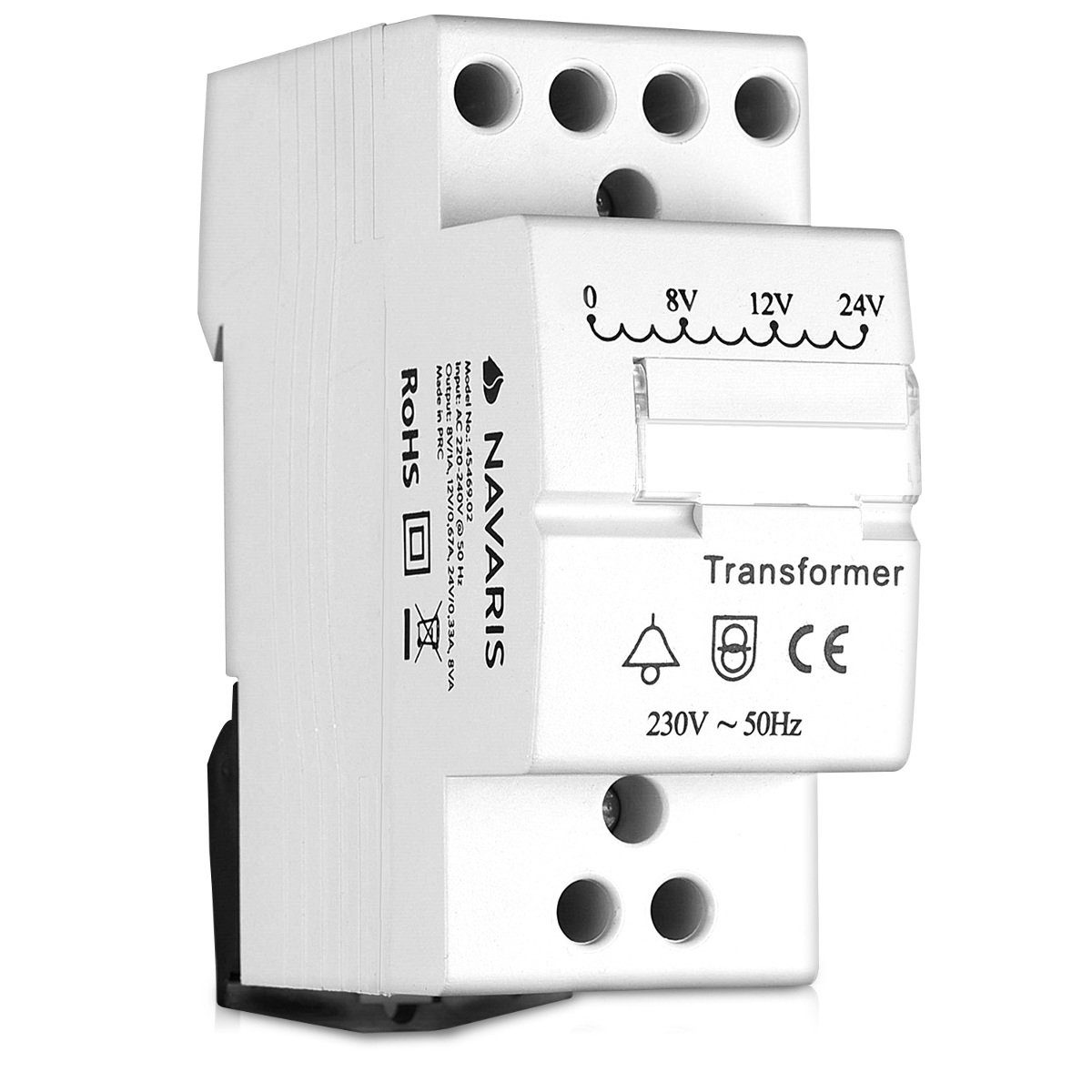 Klingeltrafo für Türklingel - 8V, 12V, 24V, max. 8VA auf Hutschiene Universal-Netzteil