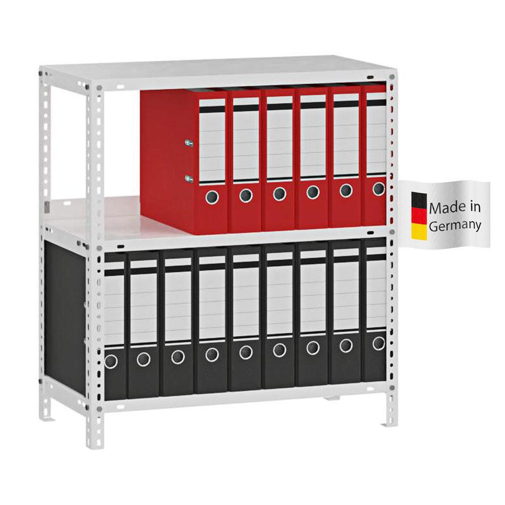 PROREGAL® Aktenregal Schraubregal Büroregal Archivregal Metallregal MAGNUS Schraubsystem, 3-tlg., Industriequalität Made in Germany