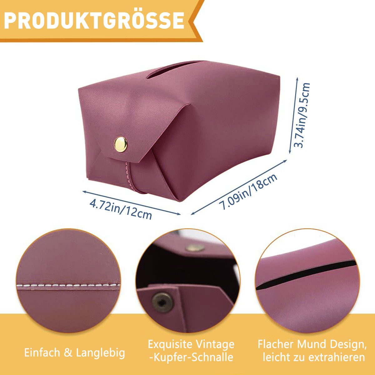 Thumbnail - RWEUOQ Papiertuchbox 2 Stück Rechteckige Tissue Box, Tissue Box Holder aus Leder (Wasser- und ölabweisend, wärmeisoliere...