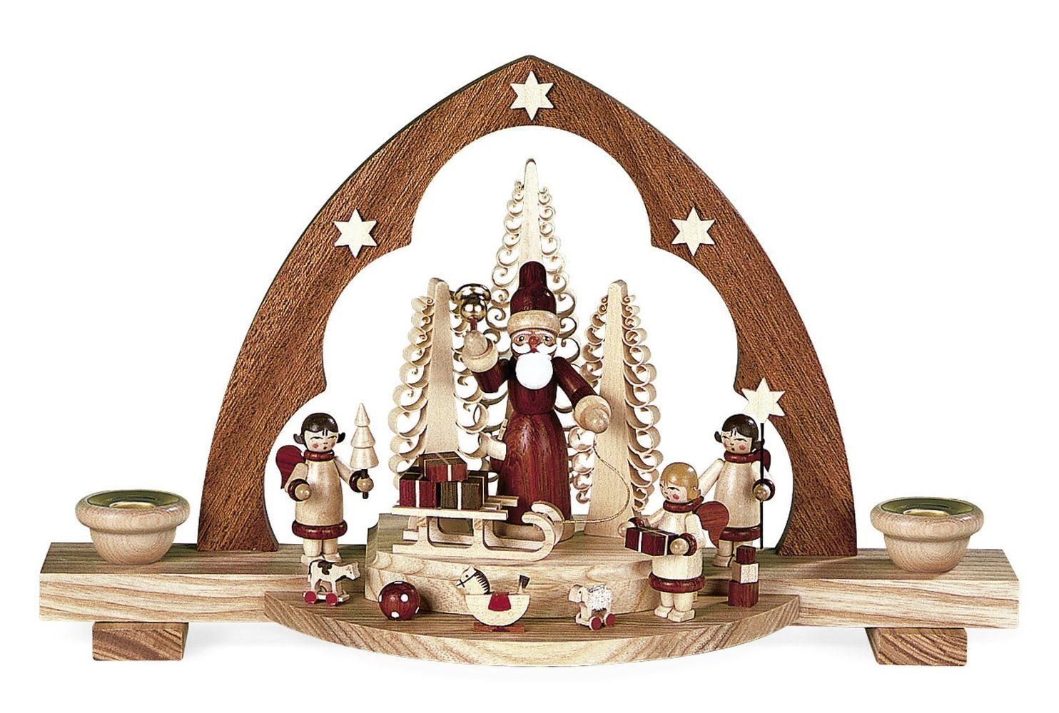 Müller Kleinkunst GmbH Seiffen Lichterbogen Lichterbogen Schwibbogen Bescherung Spitzbogen natur