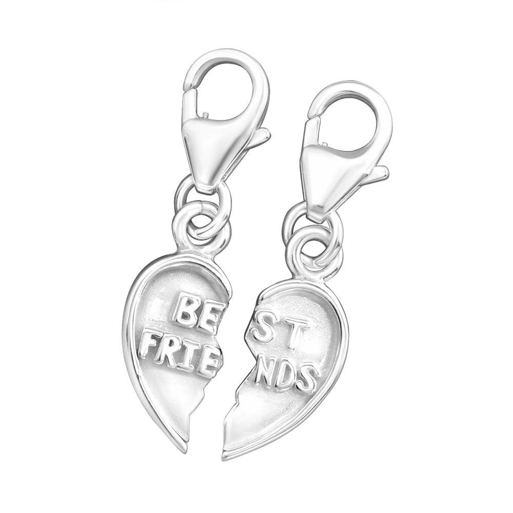 Herzanhänger Anhänger Herzanhänger zweiteilig Best Friends aus 925 Silber Unisex