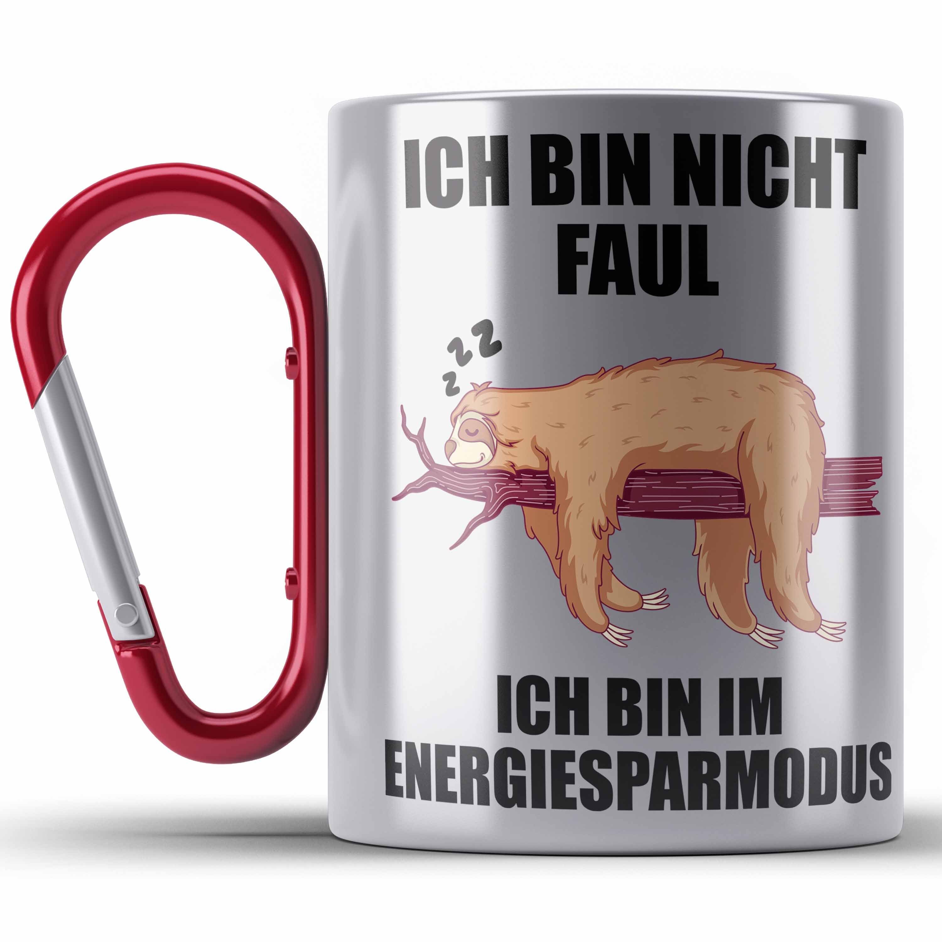Trendation Thermotasse Lustige Faultier Sprüche Edelstahl Tasse
