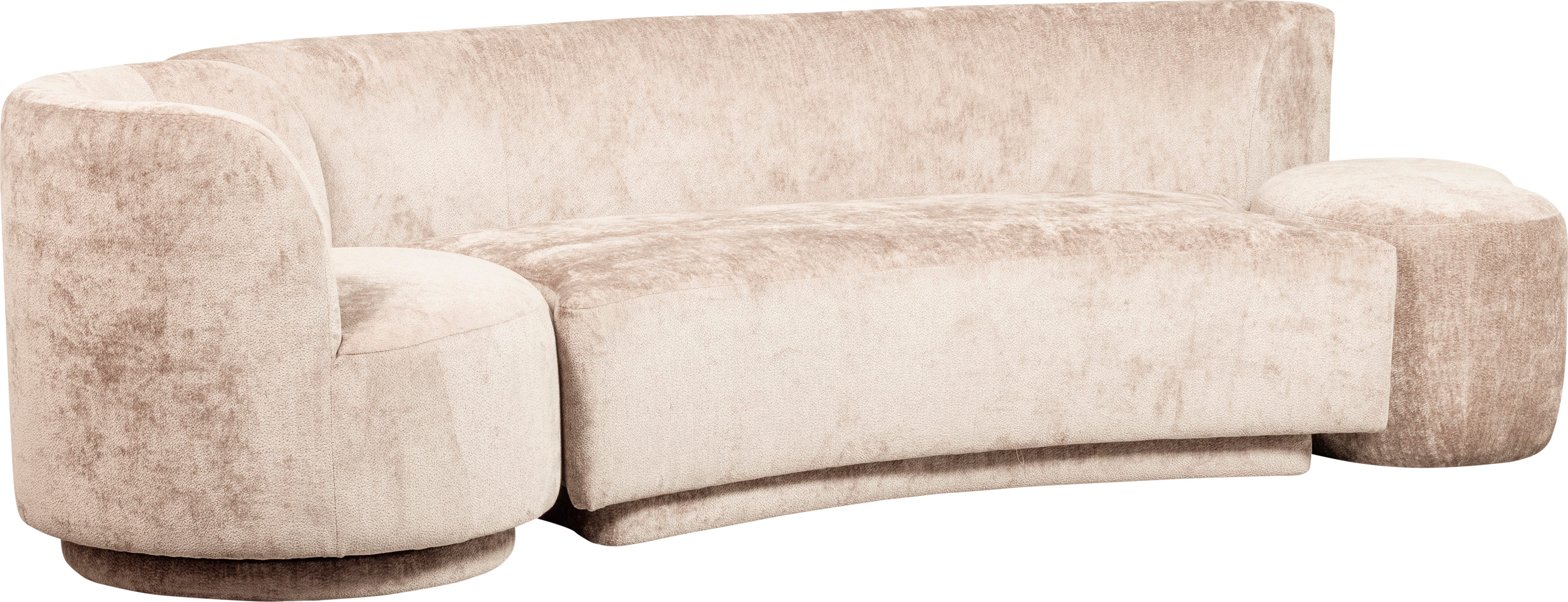 WOOOD Loungesofa Combi-Popular: Bank + Sessel + Pouf, Mit grobem Chenille gefüttert, Breite 345 cm