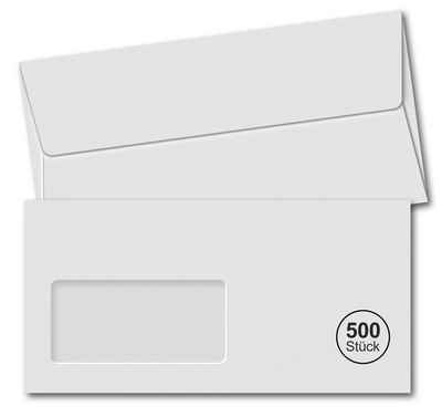 Homewit Briefumschlag 500 Stück DIN Lang Selbstklebende Weiße Briefumschläge 220 x 110 mm, Mit 100 x 48 mm Fenster