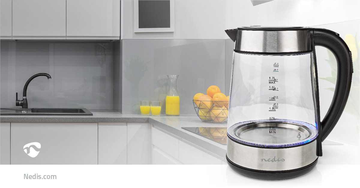 Nedis Wasserkocher KAWK320EGS, 2.7 l, 2200 W