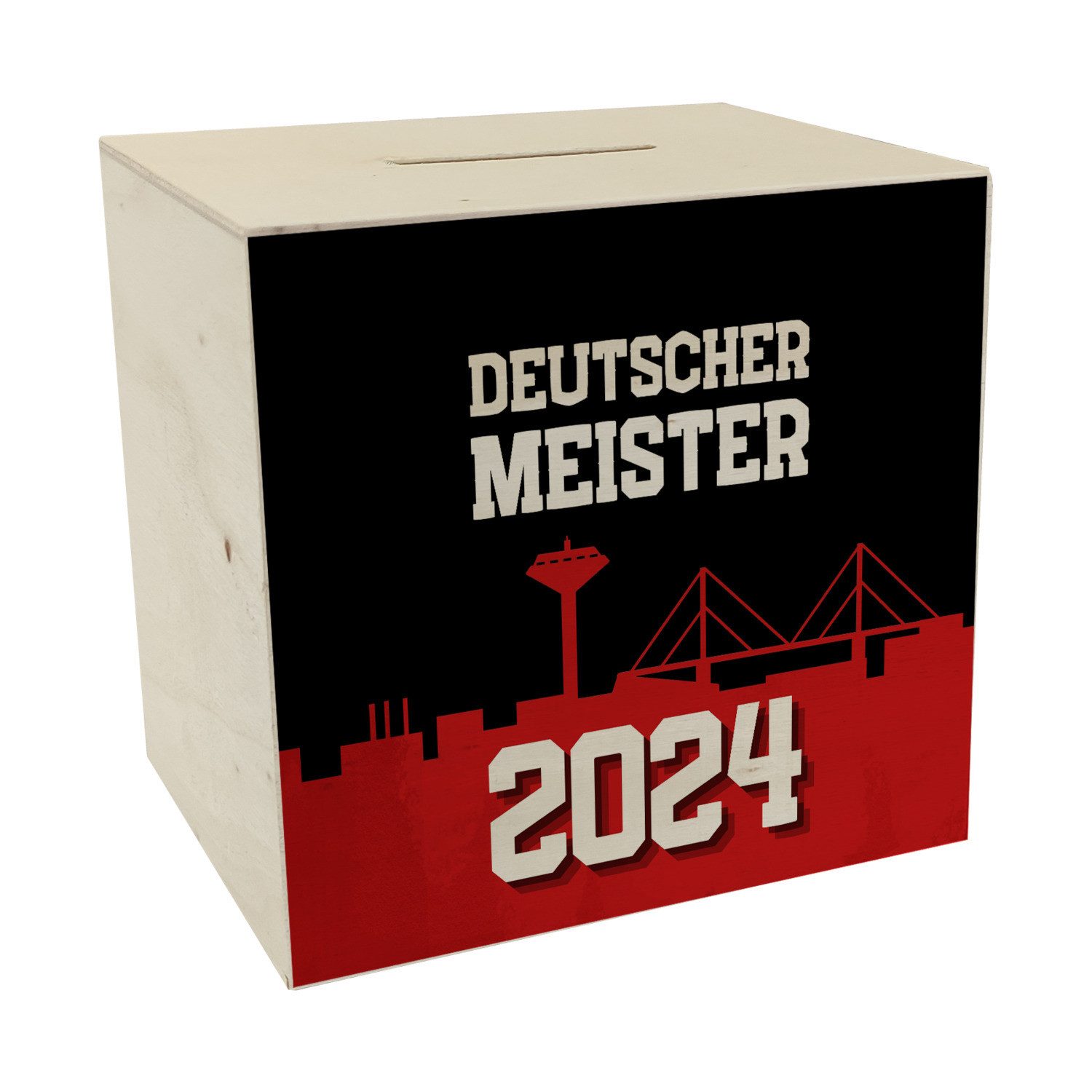 Spardose Leverkusen Spardose aus Holz mit Spruch Deutscher Meister 2024