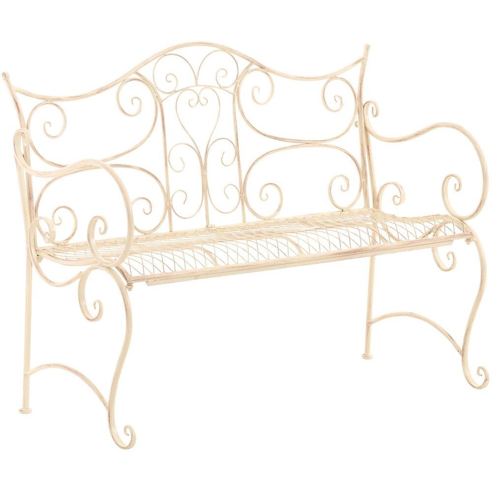 CLP Gartenbank Sitzbank Parkbank Balkonbank (Spar-Set, 1-St., 113x47x89 cm dekorativ), verschnörkeltes Eisendesign, bis 200 kg belastbar