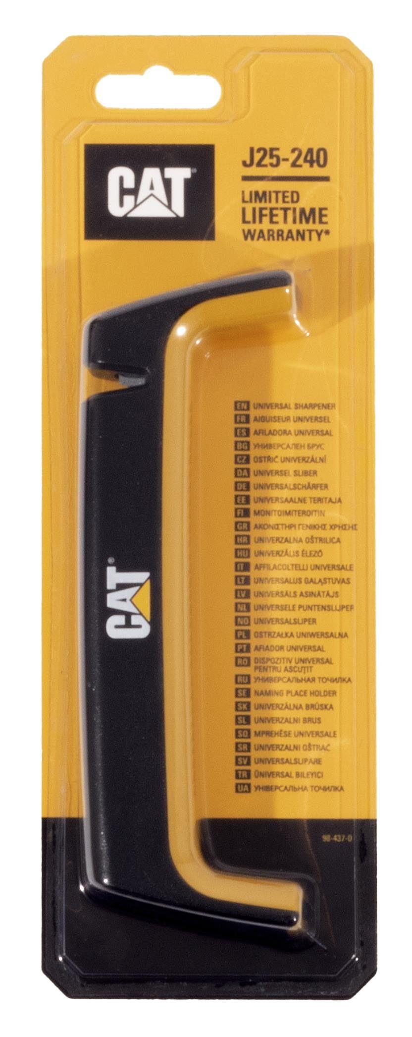 CAT CATERPILLA Axt- und Messerschärfer Universal Axt-Klingen-Schärfer für Äxte und Messer J-Serie, Erfüllt die Anforderungen von Bau- und Forstarbeitern weltweit