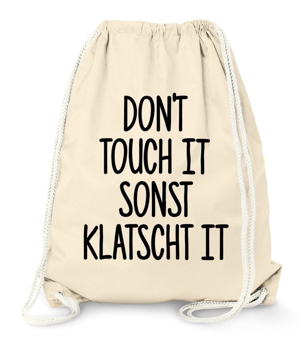 MoonWorks Turnbeutel Turnbeutel Spruch Don`t touch it sonst klatscht it Beutel Спортивные сумки Moonworks®