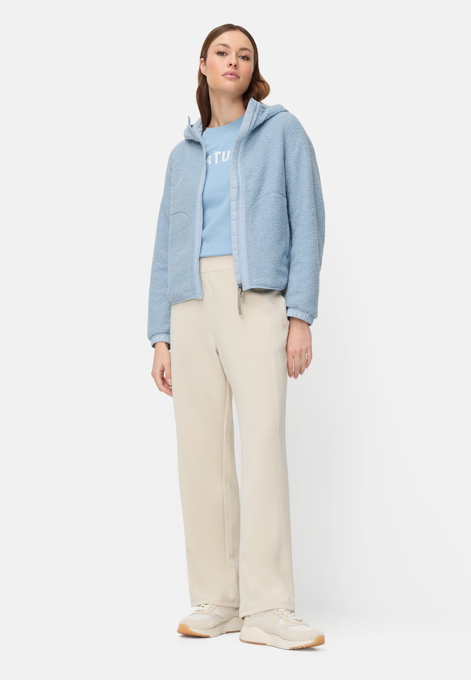 camel active Fleecejacke mit fester Kapuze Langarm Reflektierende Details