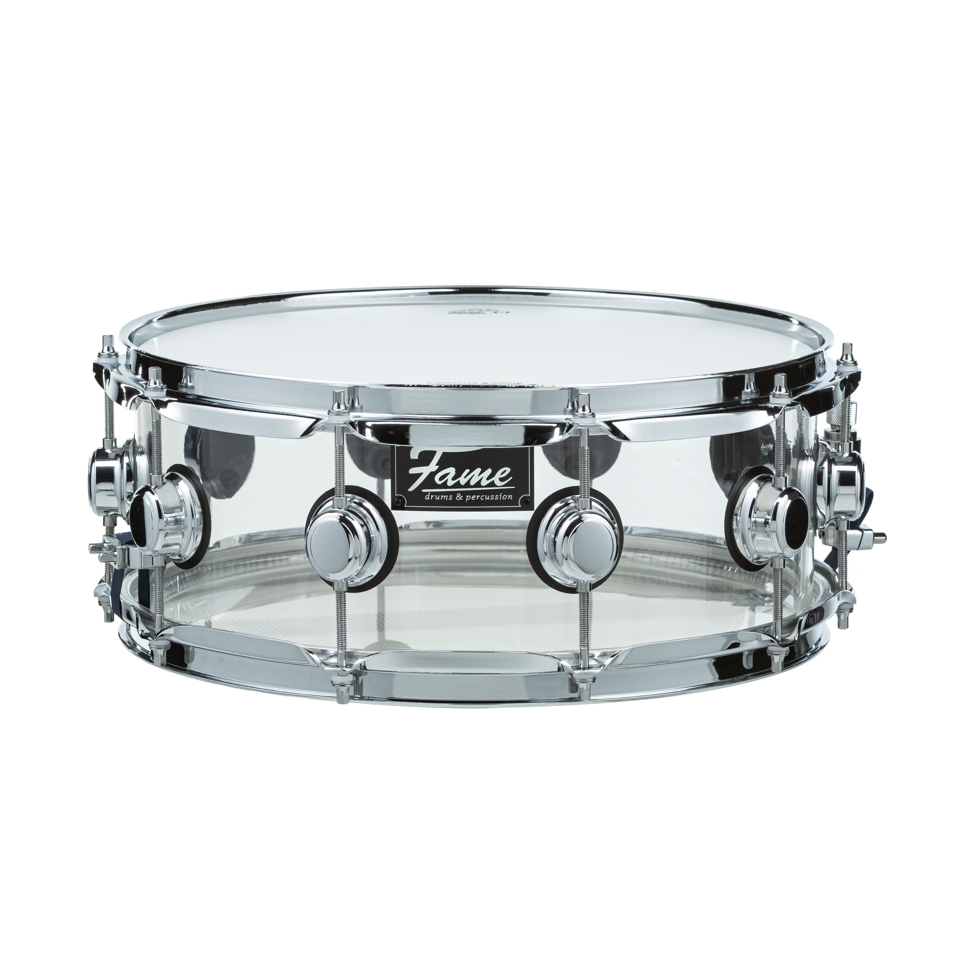 FAME Snare Drum, Schlagzeuge, Snare Drums, Crystallica Snare 14"x5,5" Clear Acryl - Snare Drum