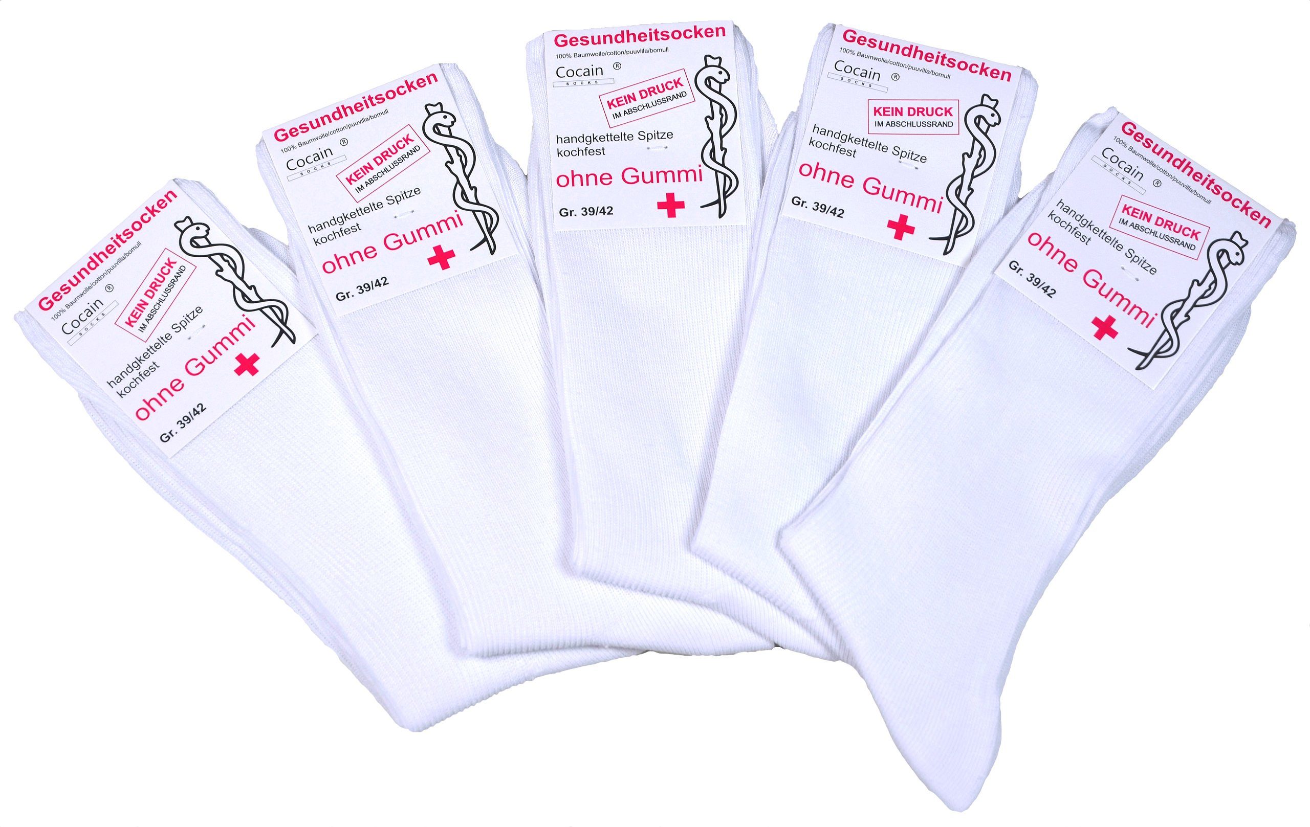 Cocain underwear & Businesssocken (Packung, 20-Paar) Gummi Arzt-Socken Gesundheitssocken 100% ohne Baumwolle Krankenschwester-Socken