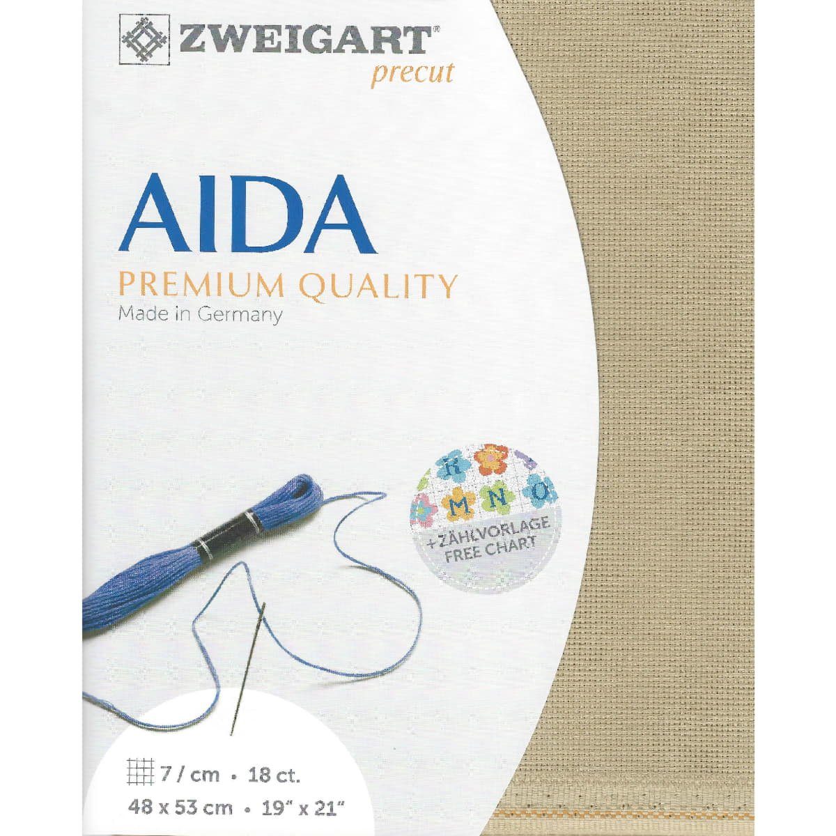 Zweigart Kreativset AIDA Zweigart Precute 18 ct. Fein-Aida 3793 Farbe 3740 beige, (embroidery kit by Marussia)