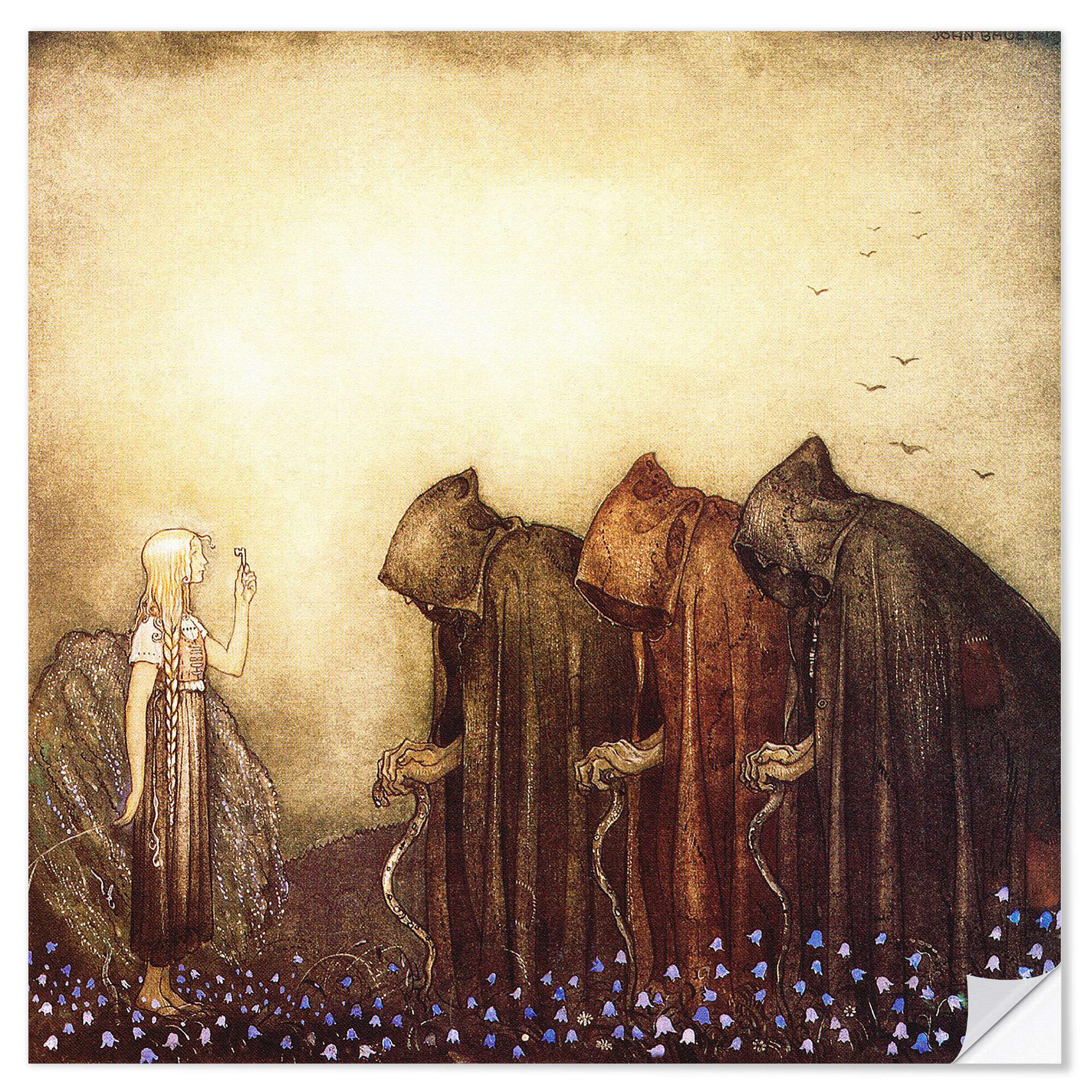 Posterlounge Wandbild Die Geschichte von Skutt, die Moose und die kleine Prinzessin Tuvstarr, John Bauer, erhältlich als Poster, Leinwandbild, Wandsticker oder Acrylglasbild