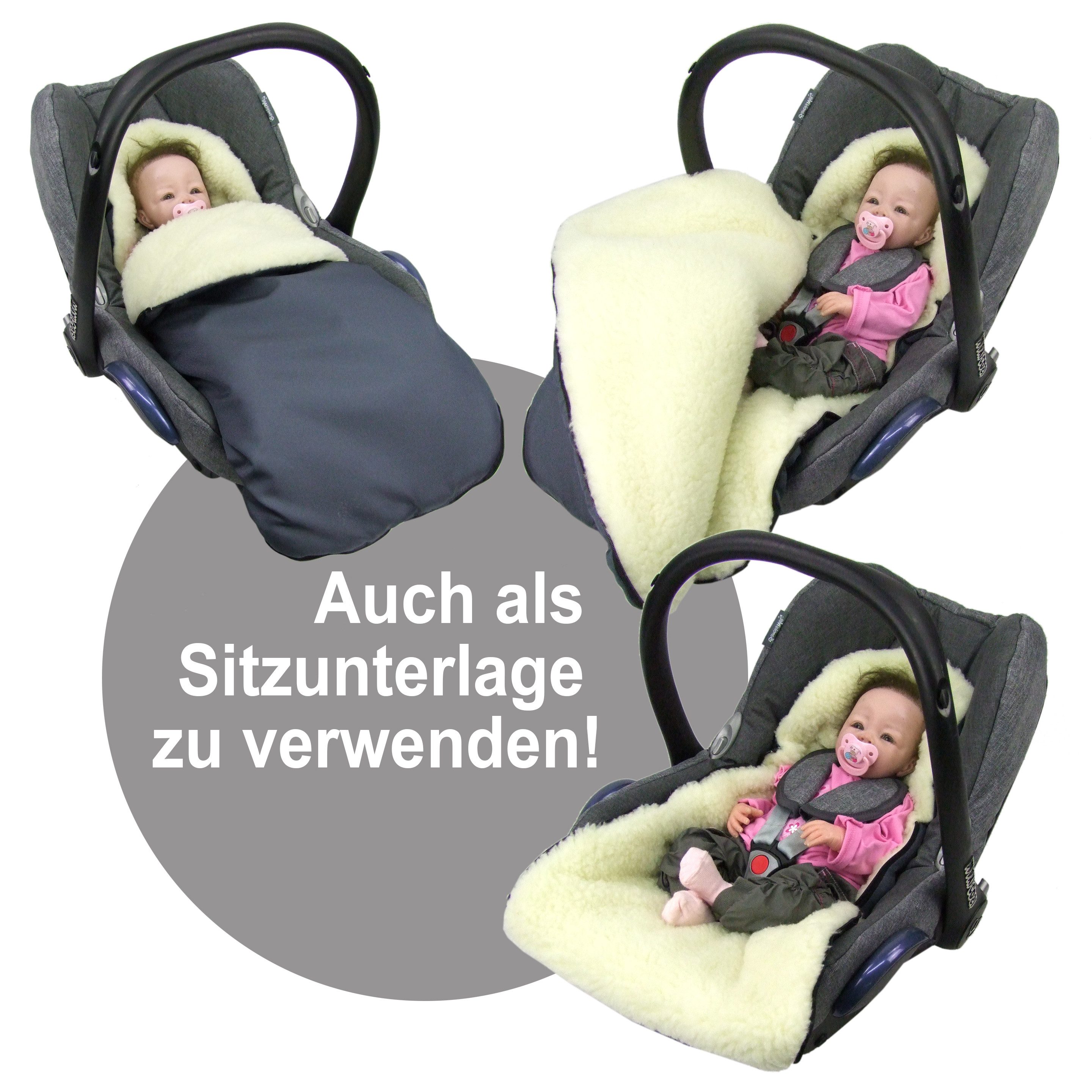 BambiniWelt by Rafael K. Fußsack Winterfußsack Fußsack für Babyschalen universal mit Lammwolle – Bild 2 von 5