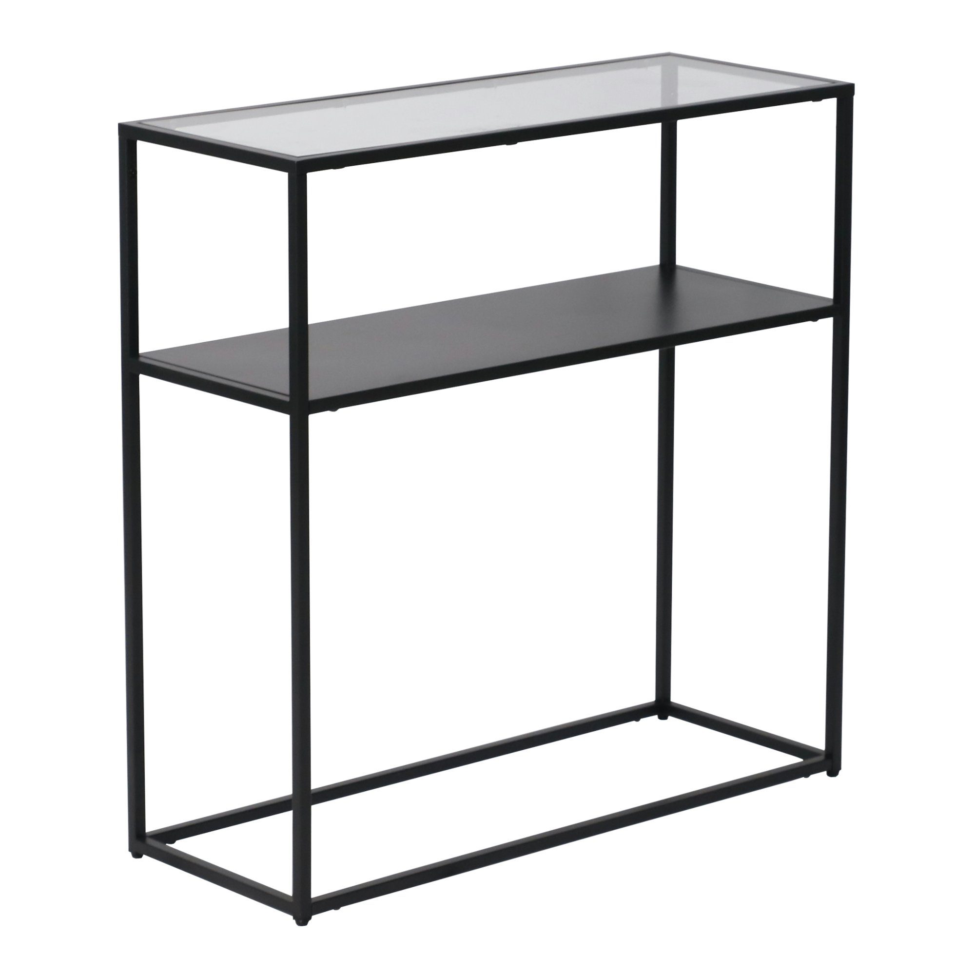 en.casa Konsolentisch, »Kuhmo« Flurtisch aus Glas 80x80x30 cm Schwarz günstig online kaufen