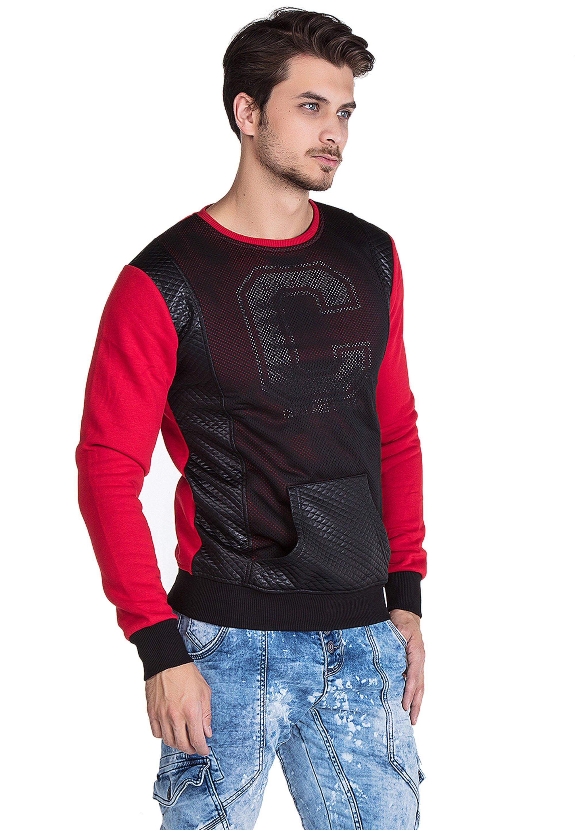 & Sweatshirt Cipo Baxx Lochmuster-Optik cooler in