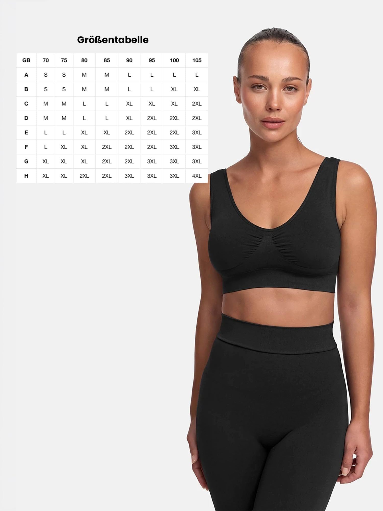 cfab (creamy fabrics) Bügelloser BH Comfy Bra-Schwarz-3XL (1-tlg)
