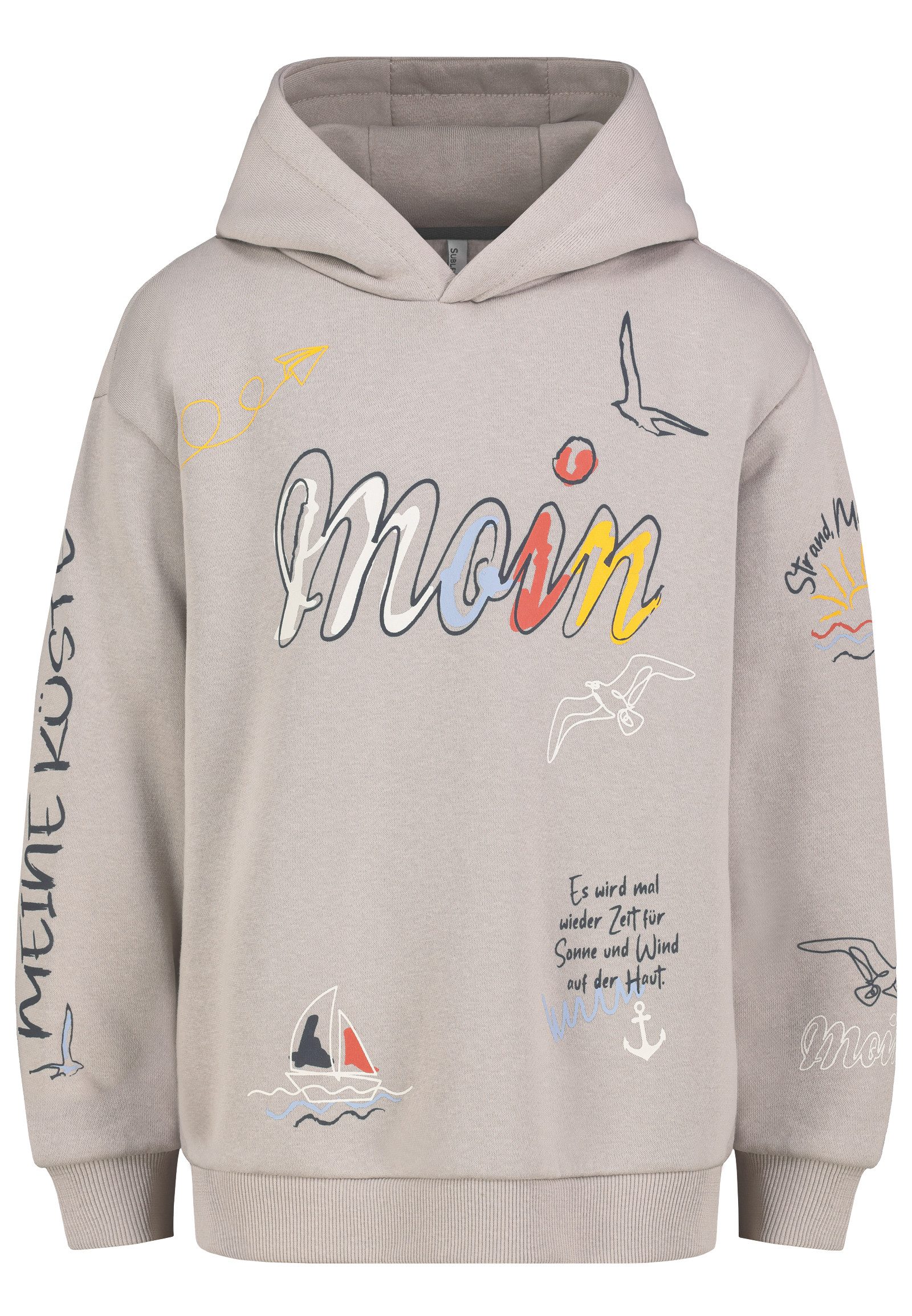 SUBLEVEL Hoodie Kinder Sweathoodie mit Moin-Prints Pulli mit maritimen Prints und Moin-Motiven