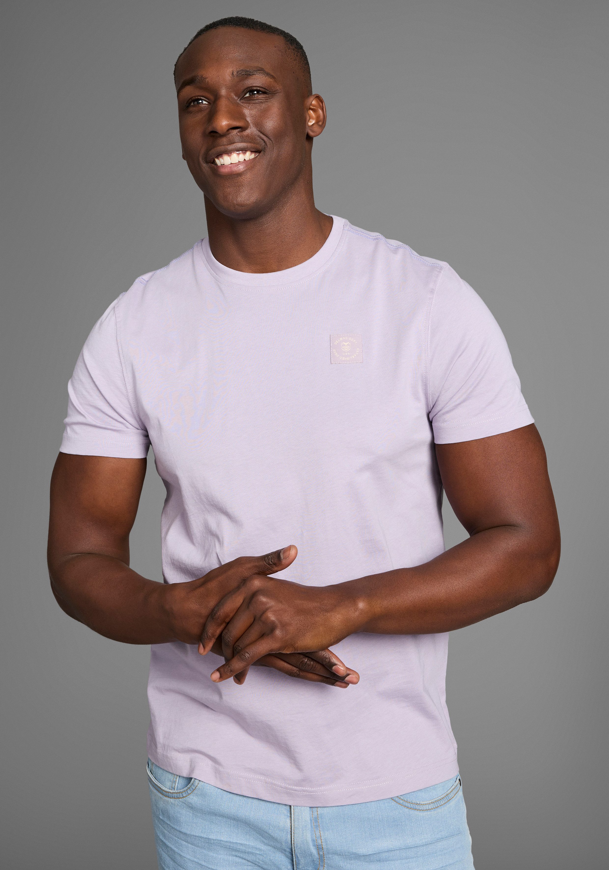 DELMAO Rundhalsshirt Kurzarm, Regular Fit, basic, günstig online kaufen