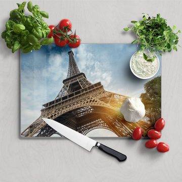 DEQORI Schneidebrett 'Am Fuße des Eiffelturms', Glas, Platte Frühstücksbrett Schneideplatte